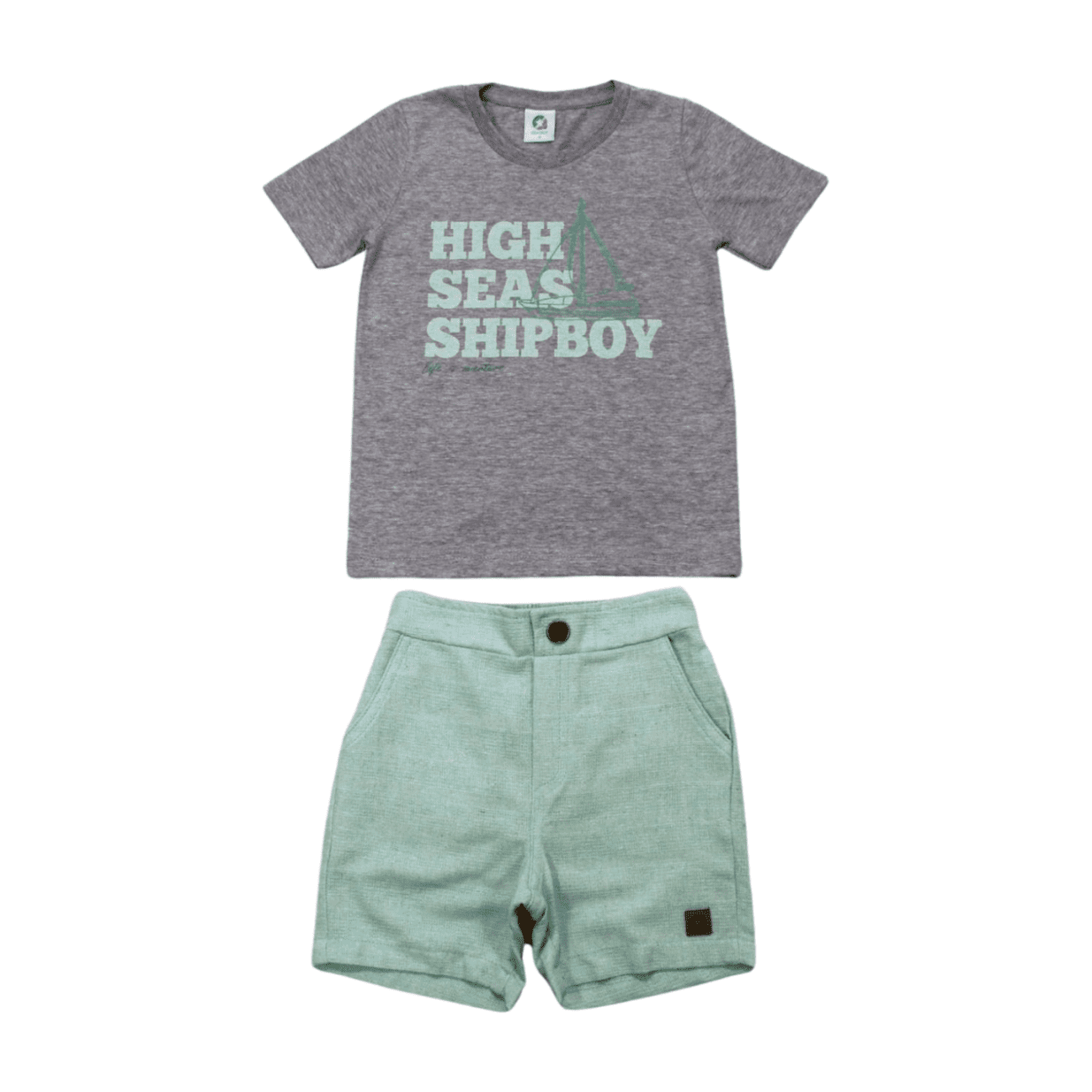 Conjunto Masculino Camiseta Barco e Bermuda Tecido 71117 - Alenice
