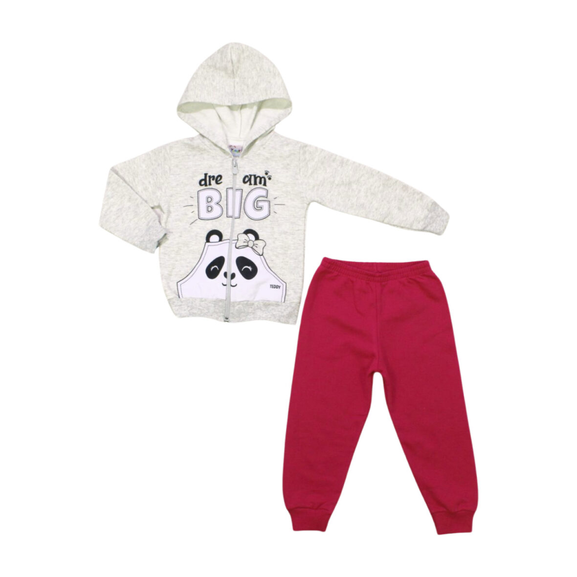 Conjunto Moletom Feminino Aberto Panda 17470 – Teddy