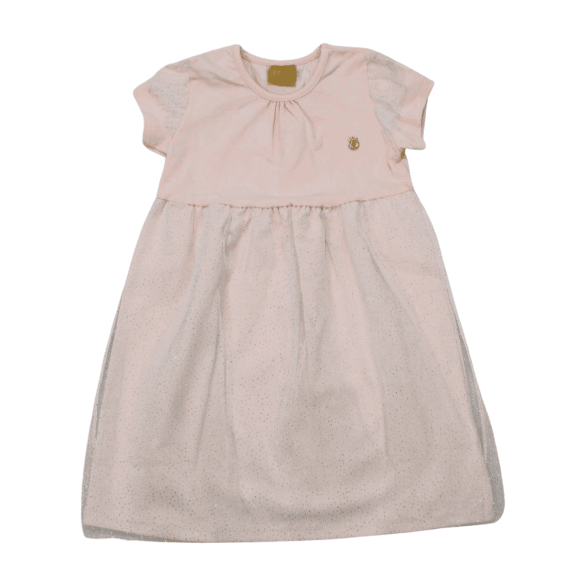 Vestido Manga Curta com Tule 21140 – Rollu