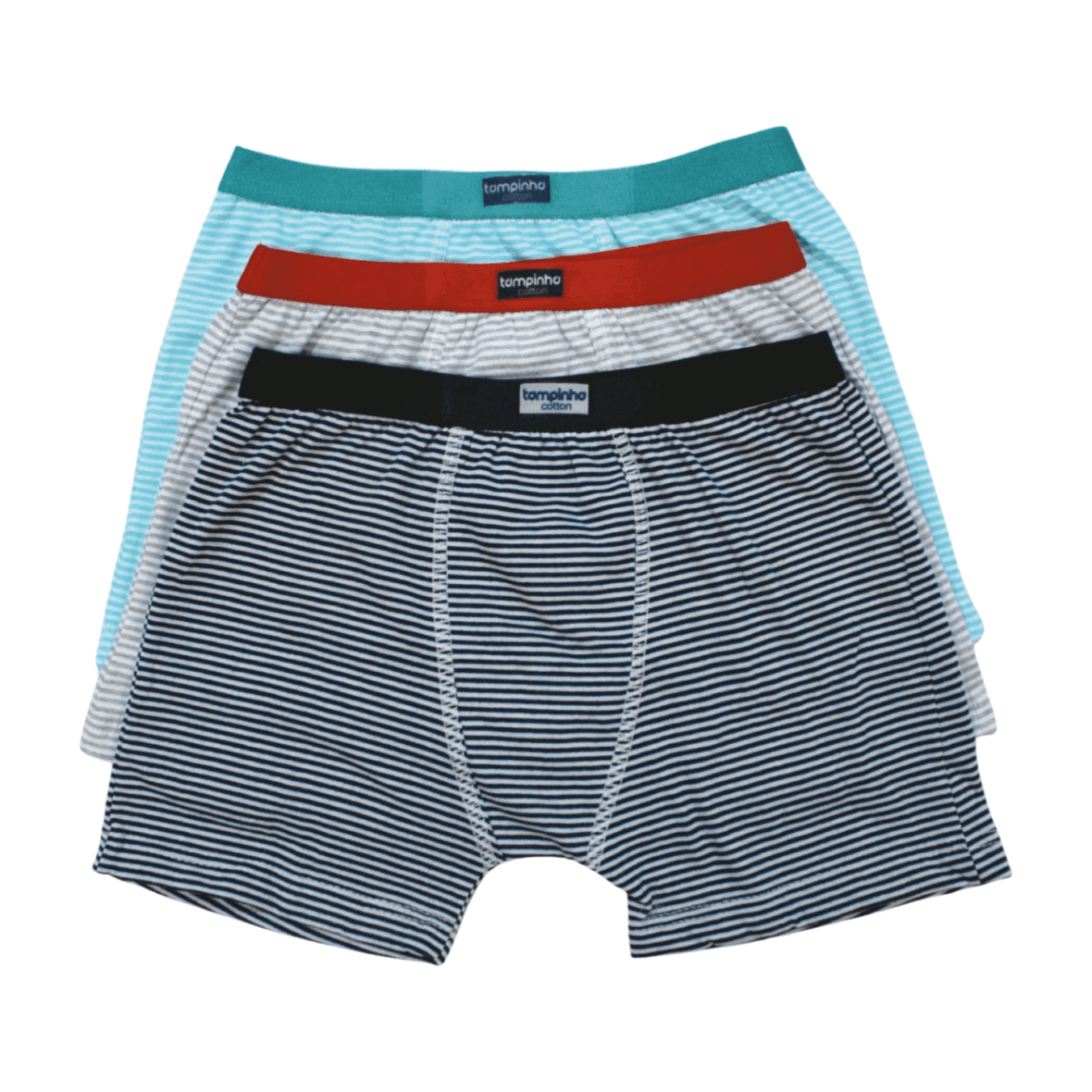 Kit Cueca Boxer Listrada 3354 3peças – Tampinha