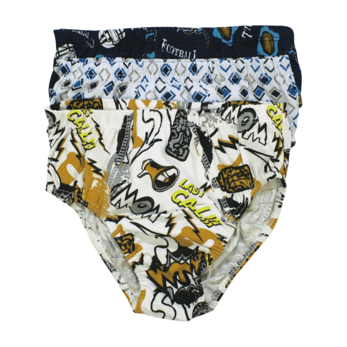Kit Cueca Estampada com Cores Sortidas 3950 03Peças – Tampinha