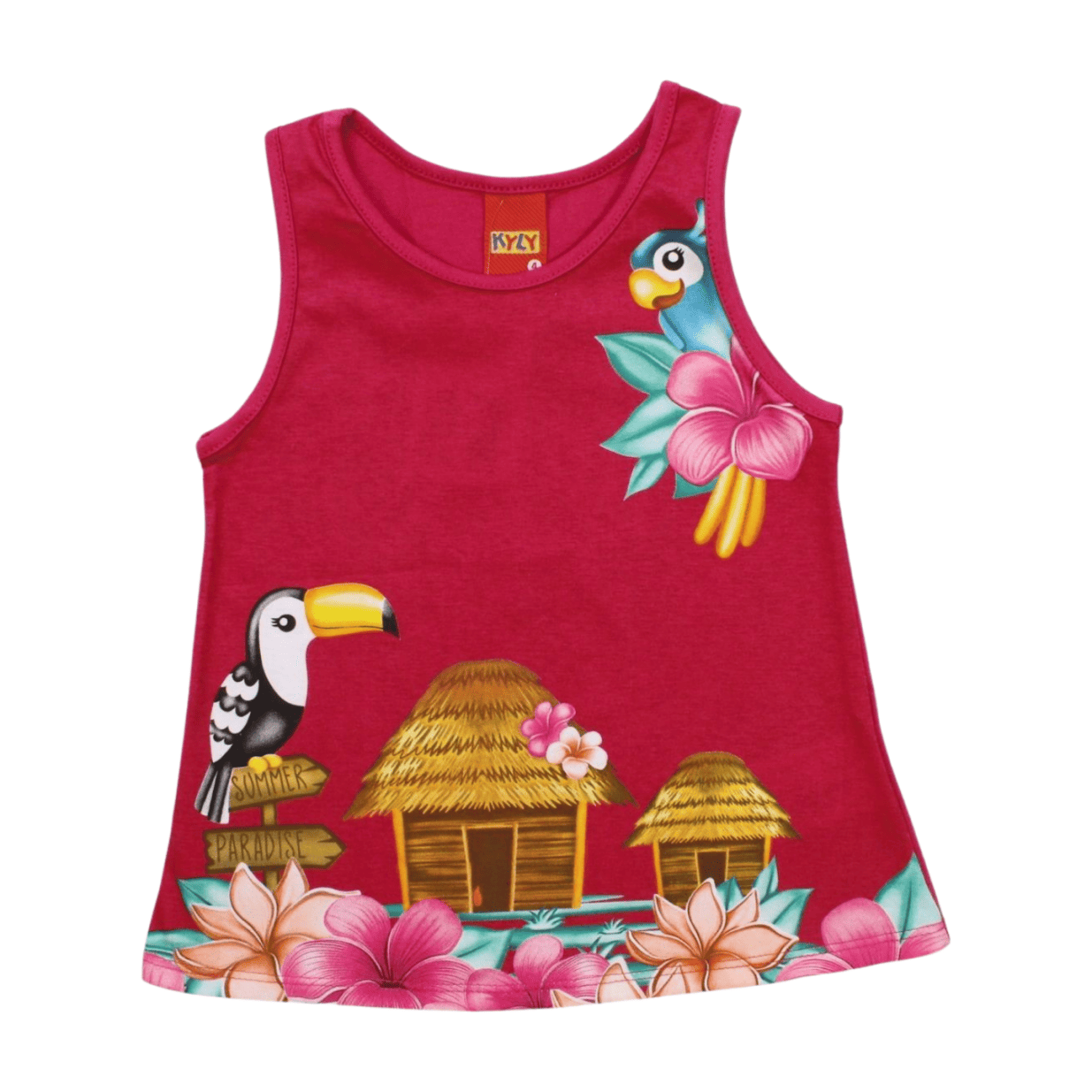 Blusa Cavada Estampada Pássaros 1000216 - Kyly
