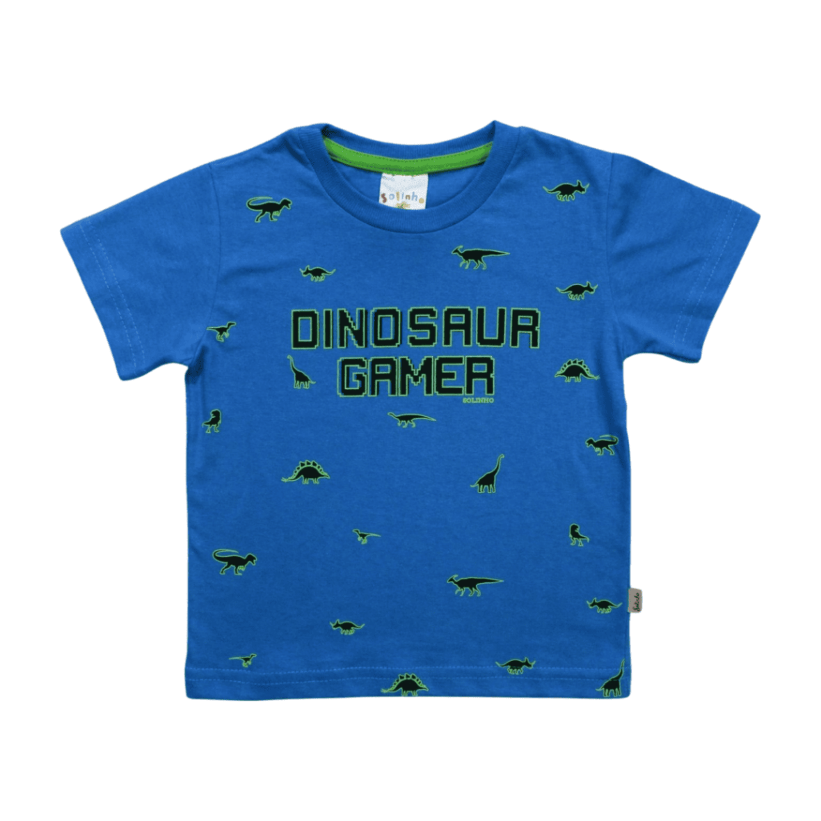 Camiseta Manga Curta Estampa Dinossauros 07896 – Solinho