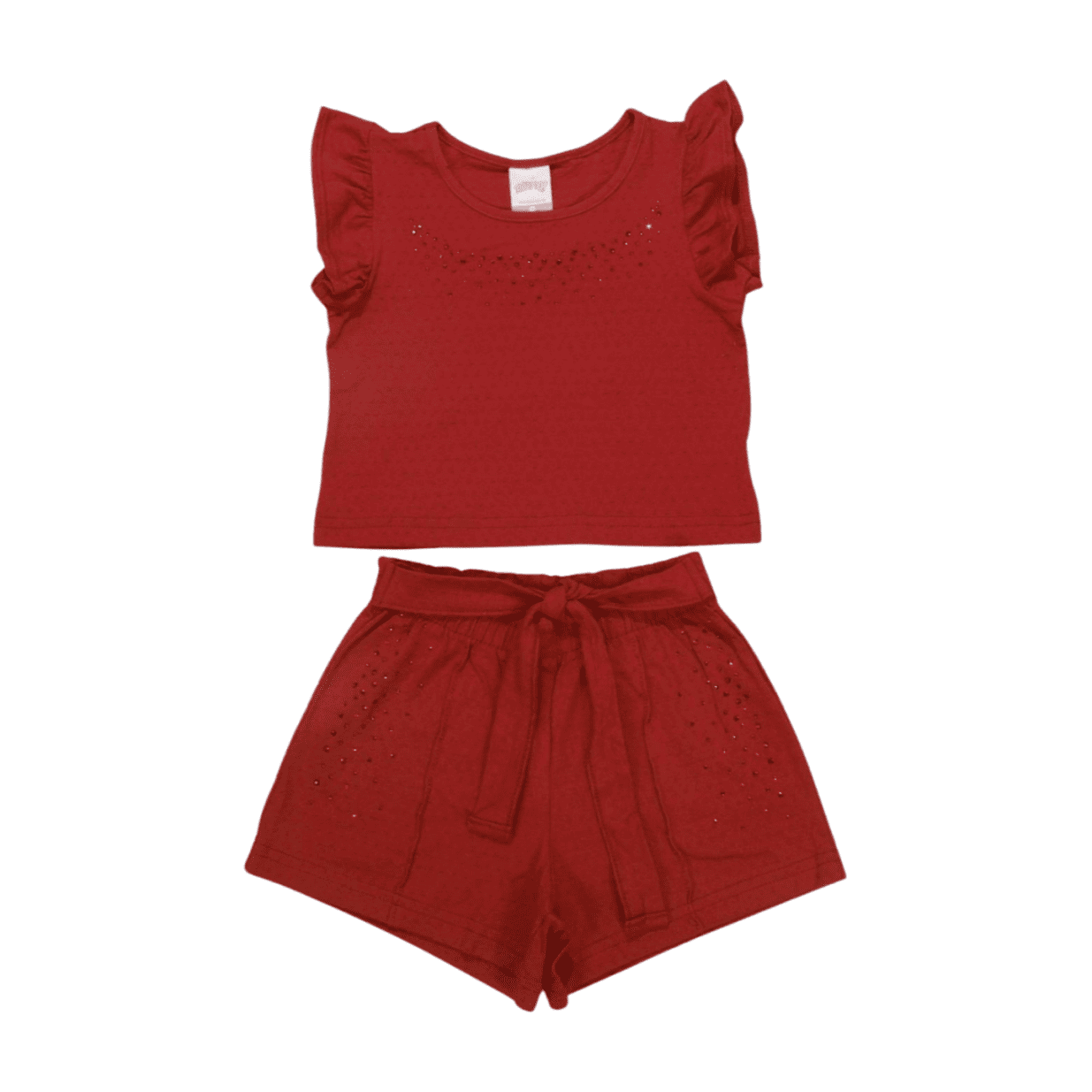 Conjunto Feminino Blusa com Strass e Shorts 46186 - Alakazoo