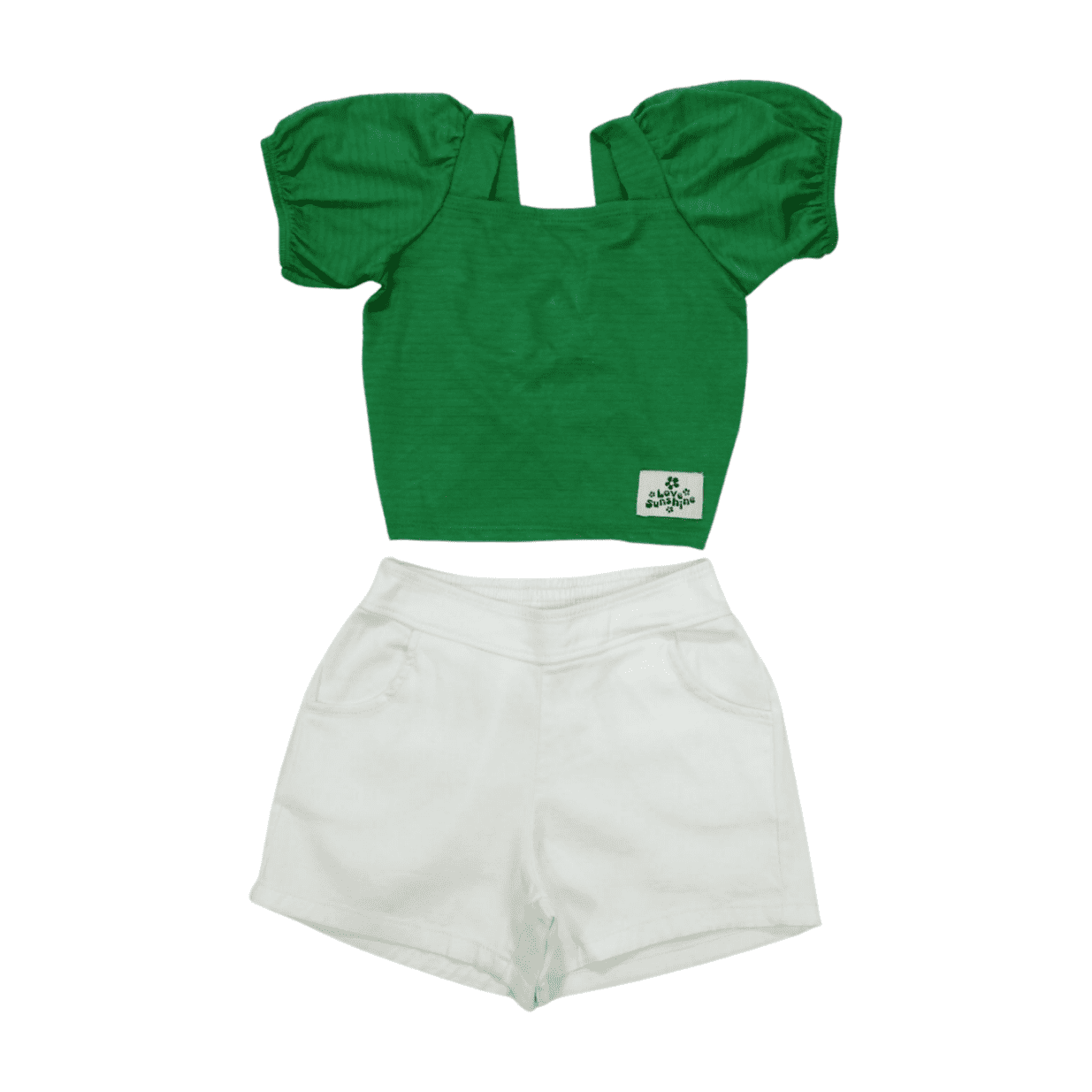 Conjunto Feminino Blusa Cropped e Shorts Sarja 4248 - Dila