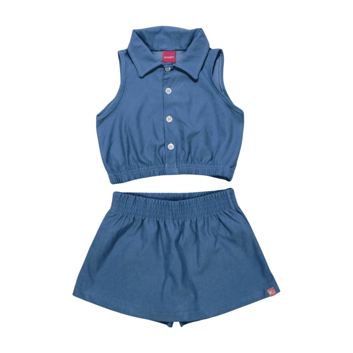 Conjunto Feminino Blusa e Shorts Saia Cotton Jeans 57137 - Kamylus