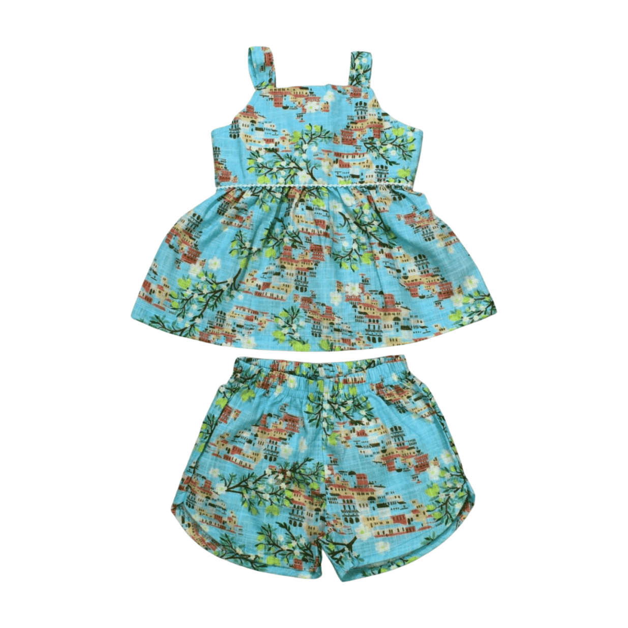 Conjunto Feminino Blusa e Shorts Tecido Estampado Flores 4231 - Dila