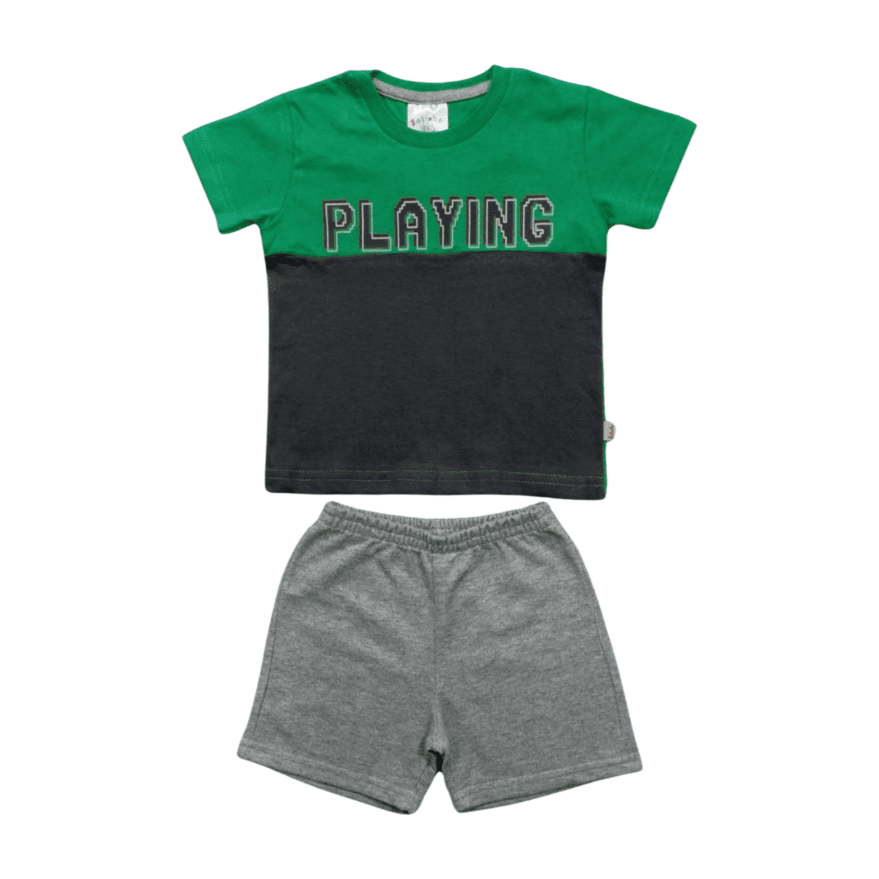 Conjunto Masculino Camiseta Estampa Playing e Bermuda Moletinho 07890 - Solinho