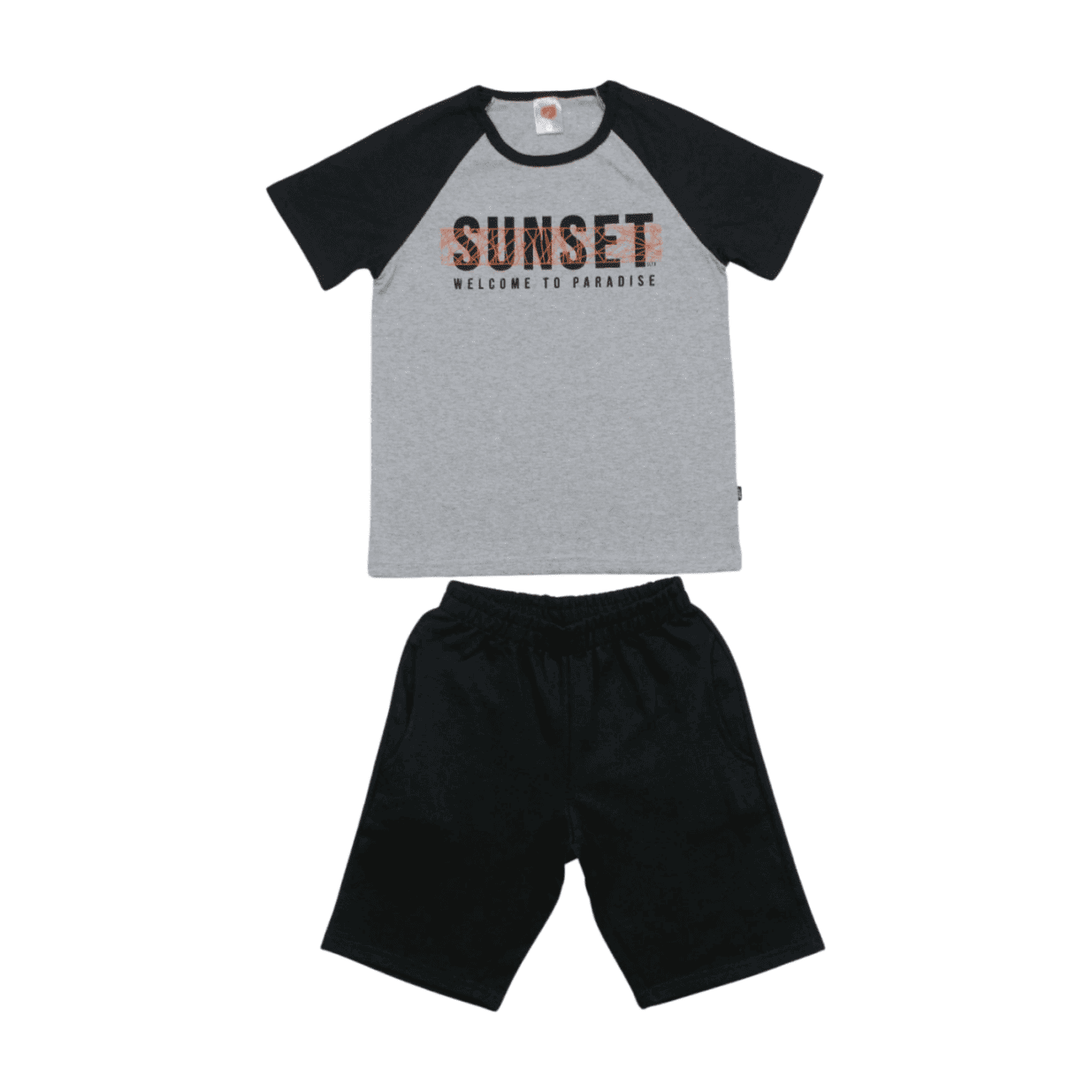 Conjunto Masculino Camiseta Estampa Sunset e Bermuda Moletinho 07923 - Soletex