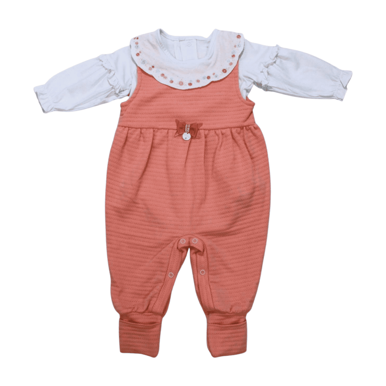 Macacão Malha Longo Feminino com Body 2 Peças 112652 - Aconchego do Bebê
