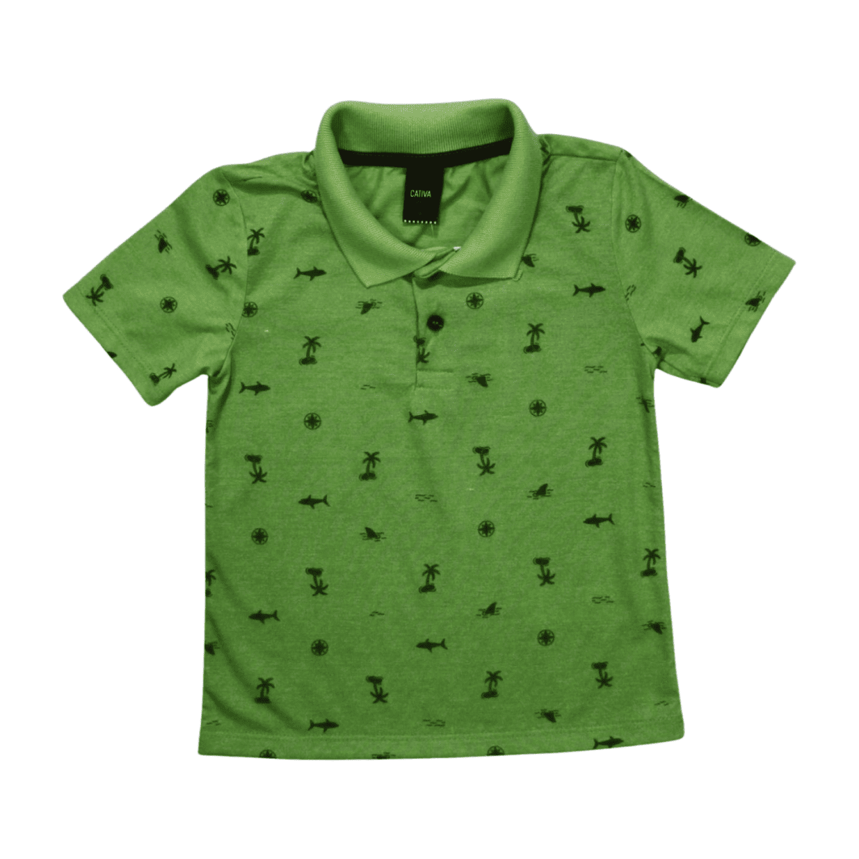 Polo Molinê Manga Curta Estampada Coqueiros C33445 - Cativa
