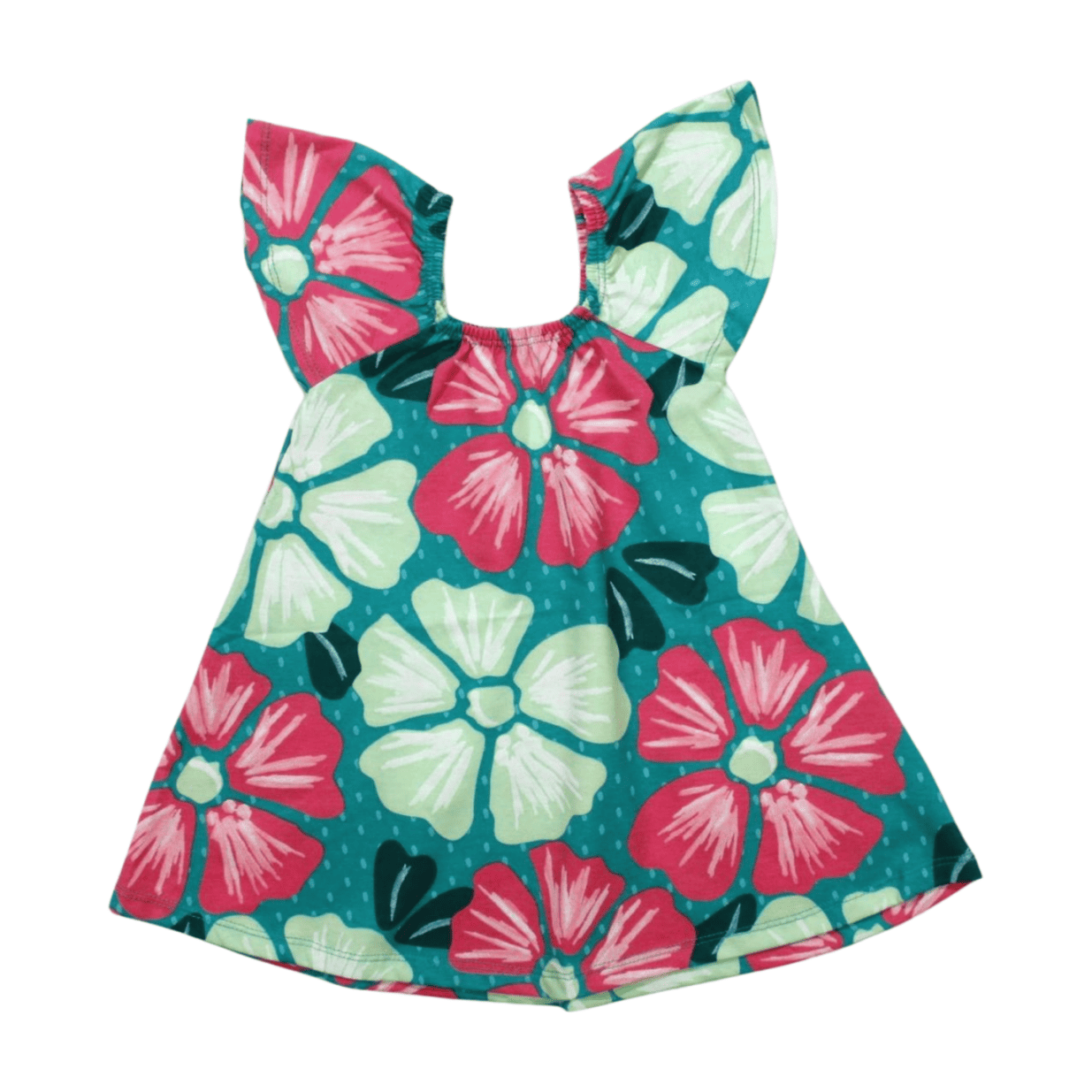 Vestido Manga Curta Estampado Rosas 1000222 - Kyly