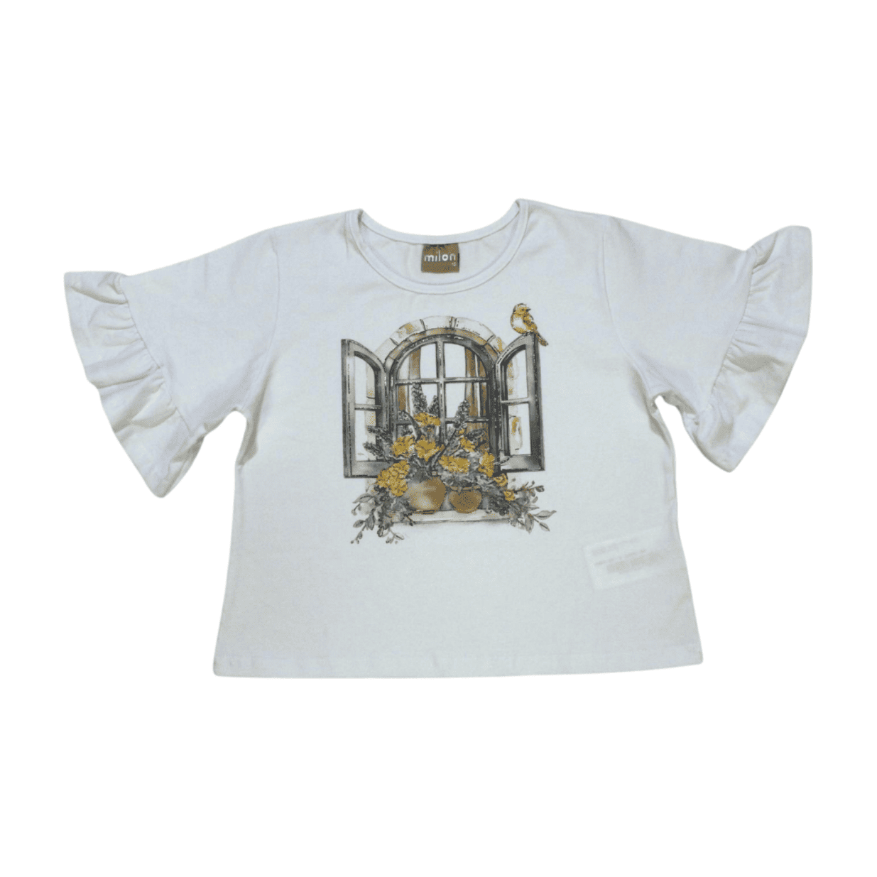 Blusa Cropped Manga Curta Estampa Flores 2000544 - Milon