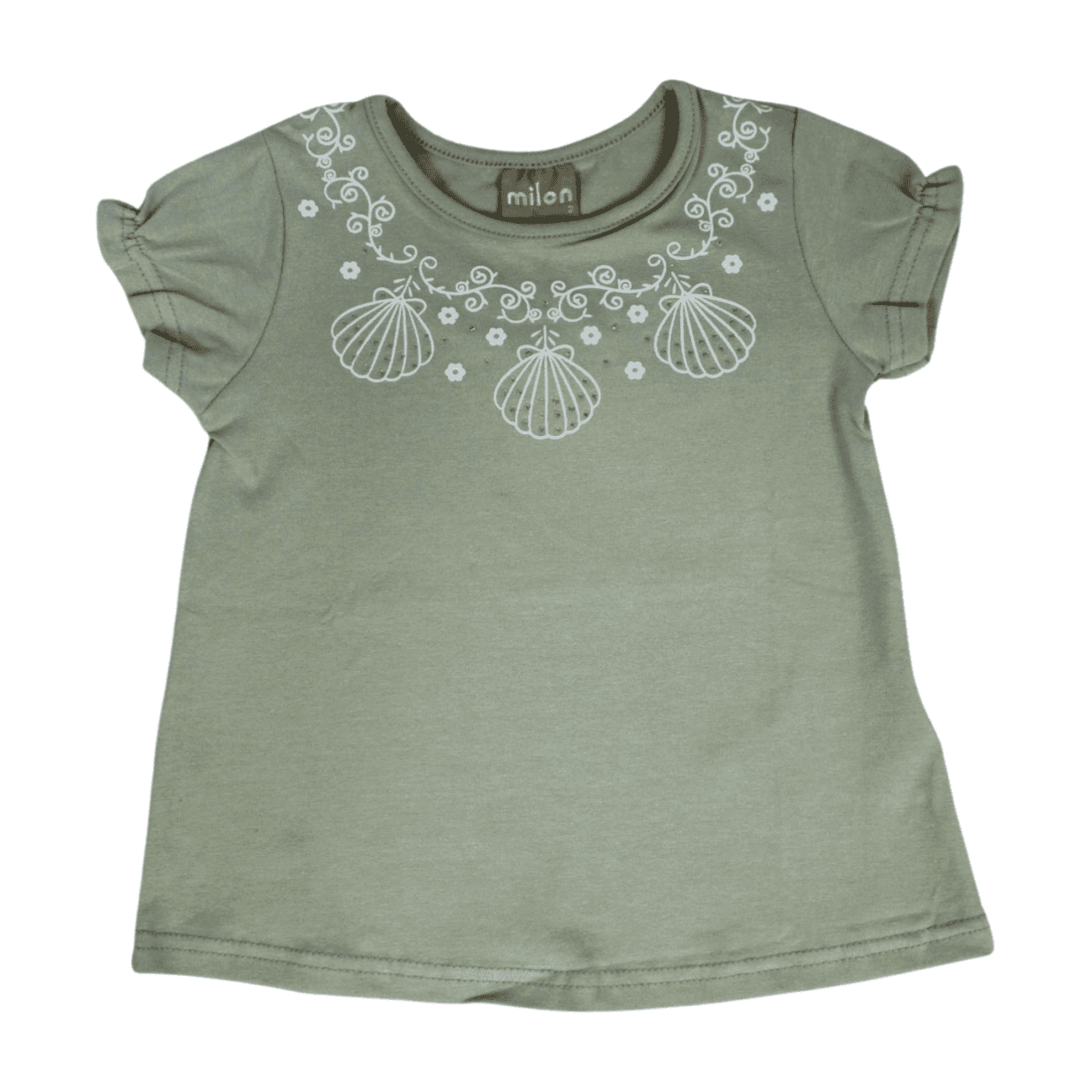Blusa Manga Curta Estampa Conchas 2000513 - Milon