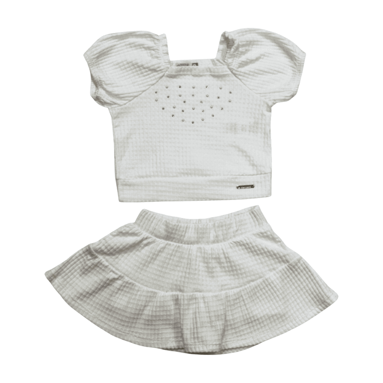 Conjunto Feminino Blusa com Strass e Saia 46860 - Alakazoo