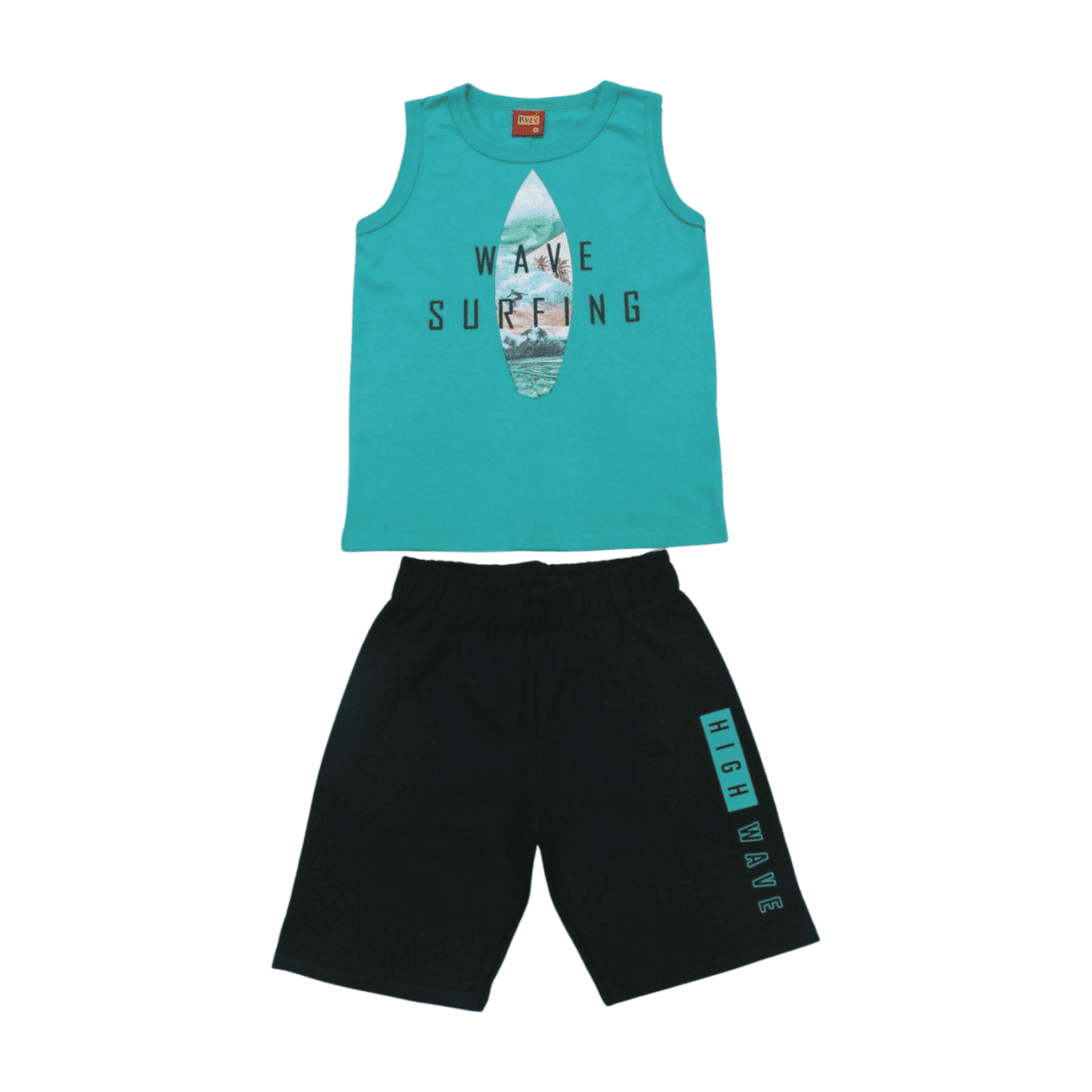Conjunto Masculino Regata Estampada Prancha e Bermuda Moletinho 1000597 - Kyly