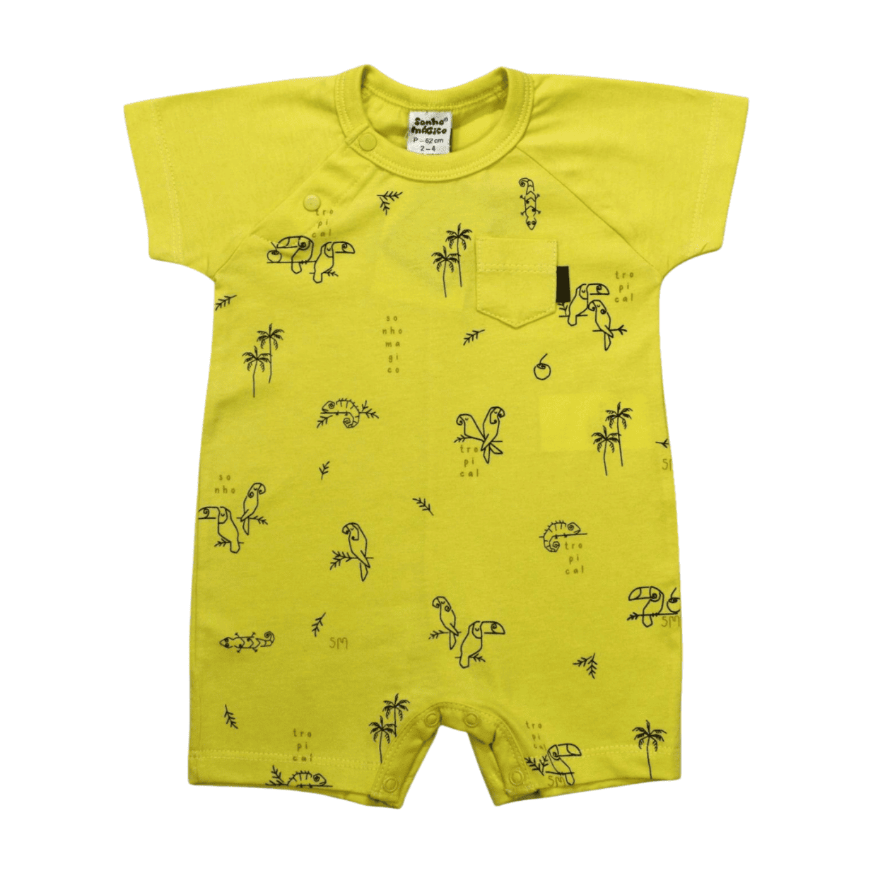 Macacão Curto Masculino Estampa Tropical 101038 - Sonho Mágico
