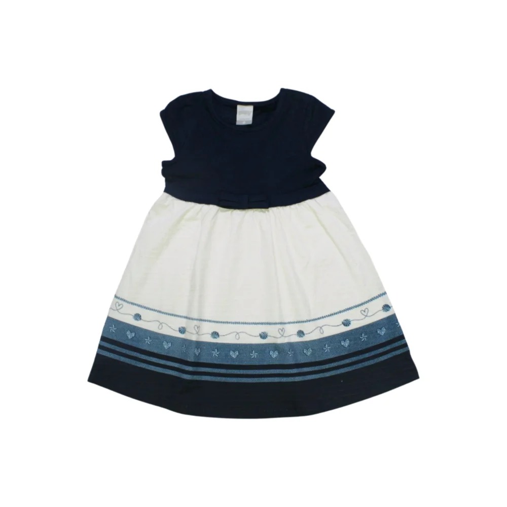 Vestido Manga Curta com Barra Estampada Corações 46596 – Alakazoo