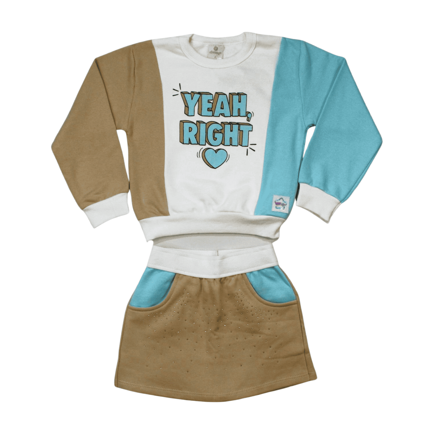 Conjunto Longo Blusa, Shorts Saia em Moletom 11911 - Abrange