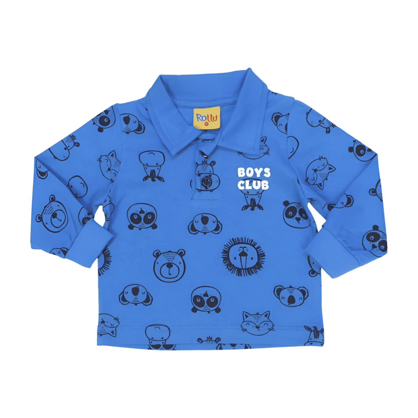 Polo Manga Longa Estampada Bichos 17203-1 - Rolu