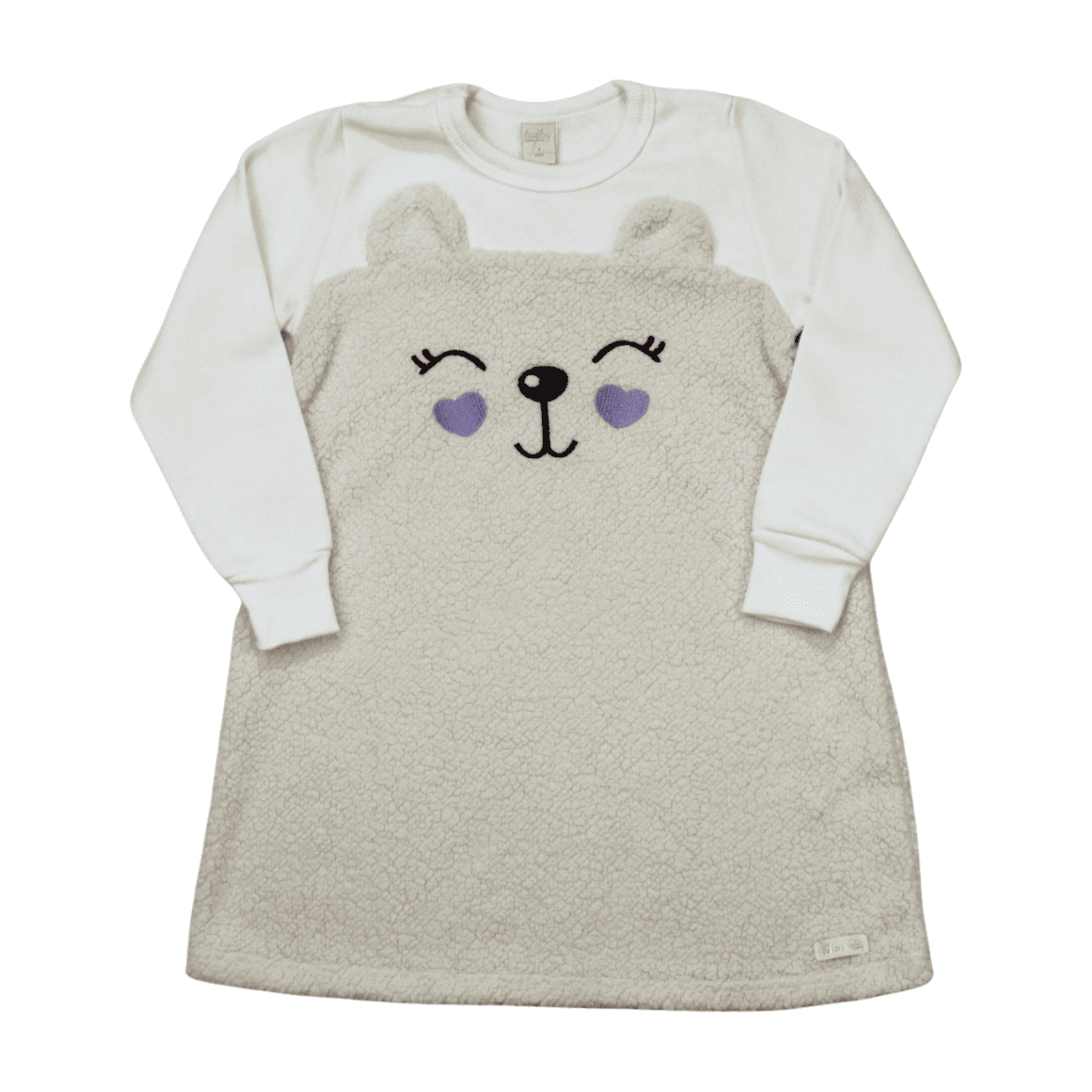 Vestido Manga Longa Moletom Pêlo Carinha 10192 - Abrange