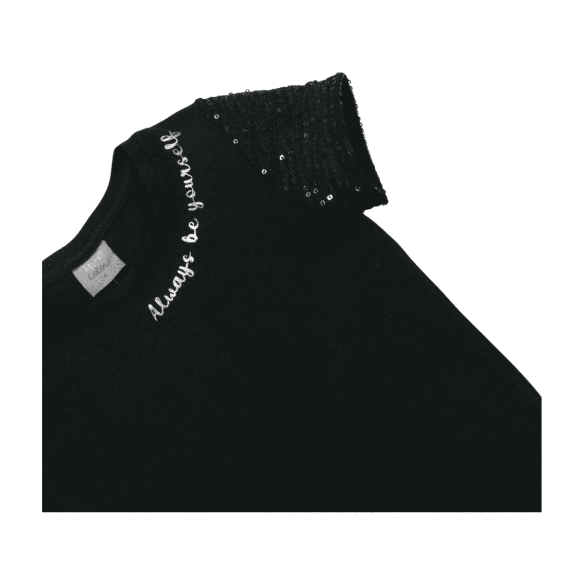 Blusa Manga Curta com Paetê nas Mangas 22354 - Two Colors