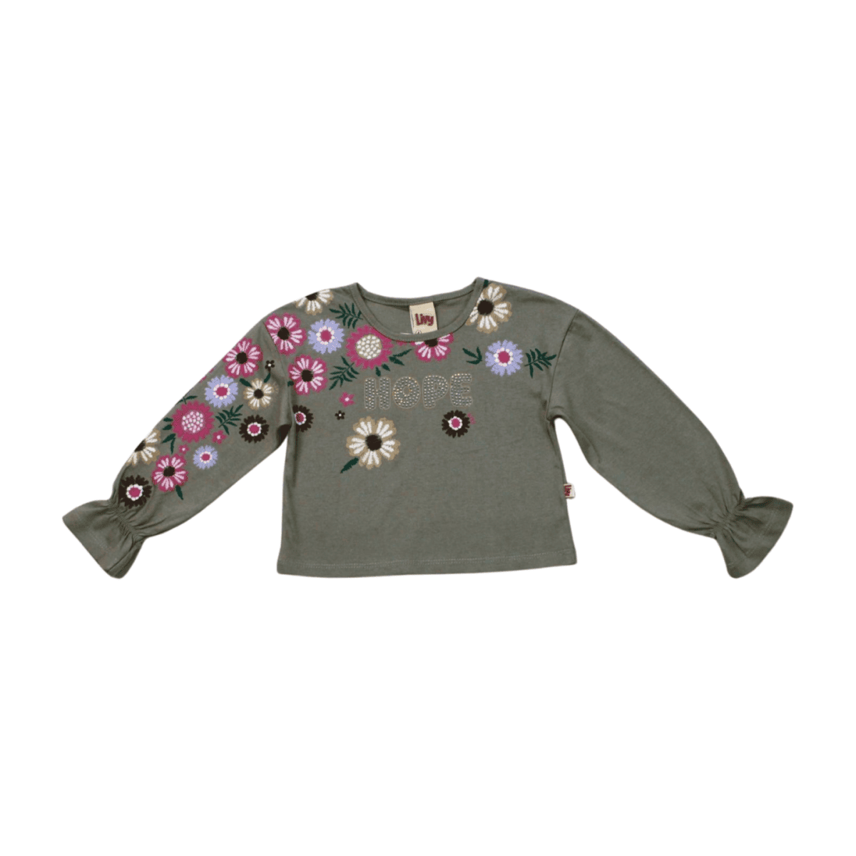 Blusa Manga Longa Estampada Flores 9033 - Livy