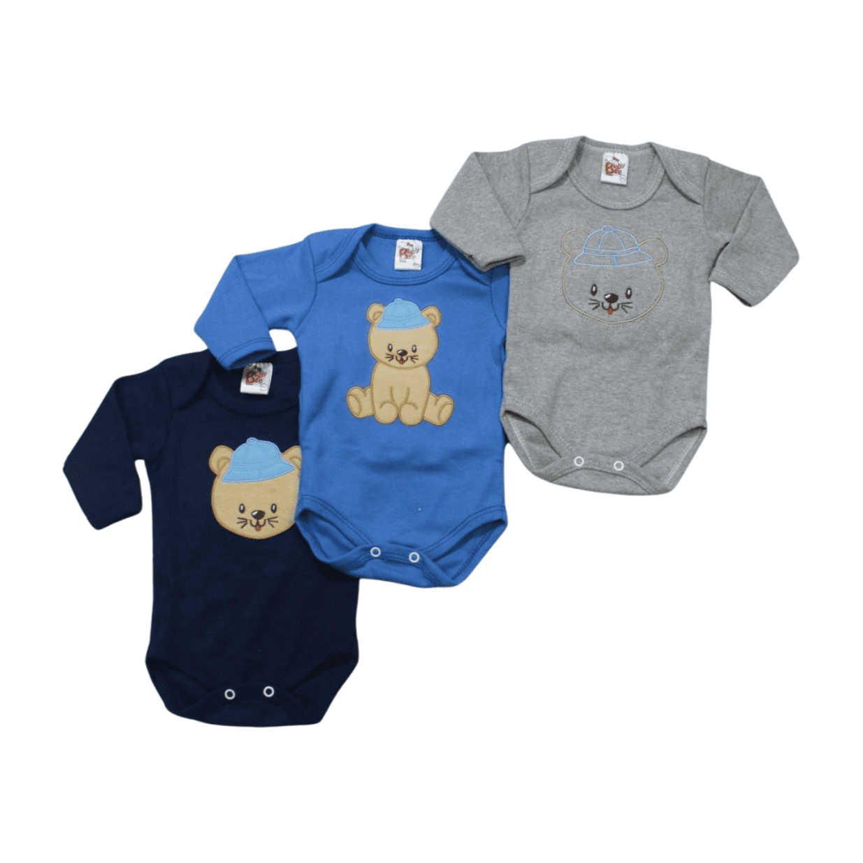 Body Manga Longa  Masculino Bordado 882 - Baby Bee