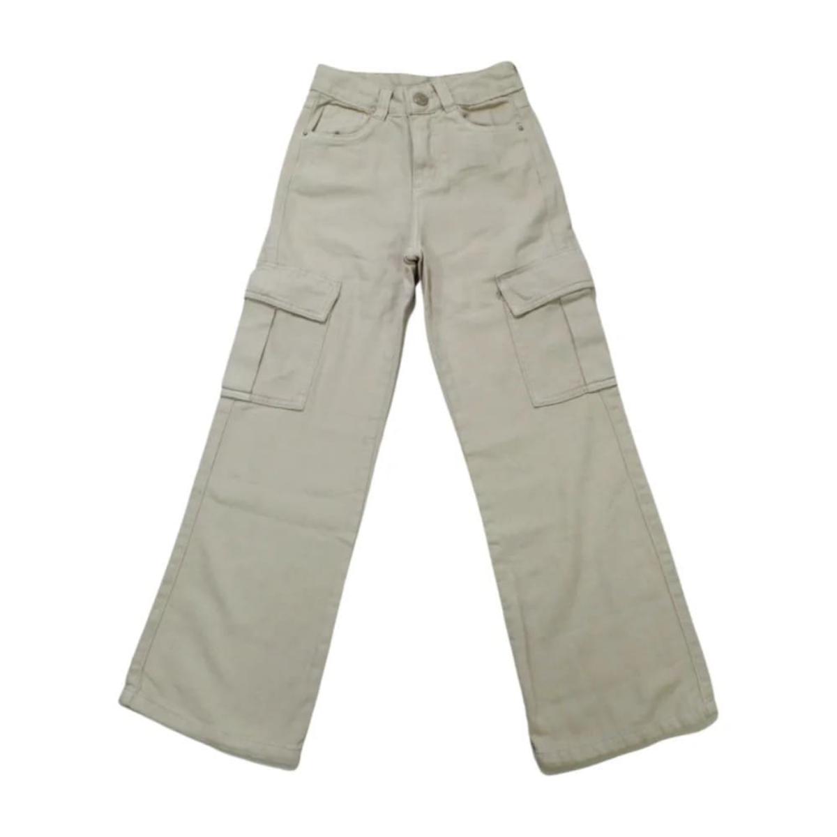 Calça Wide Legging Cargo Sarja Feminina 3150 - Frommer