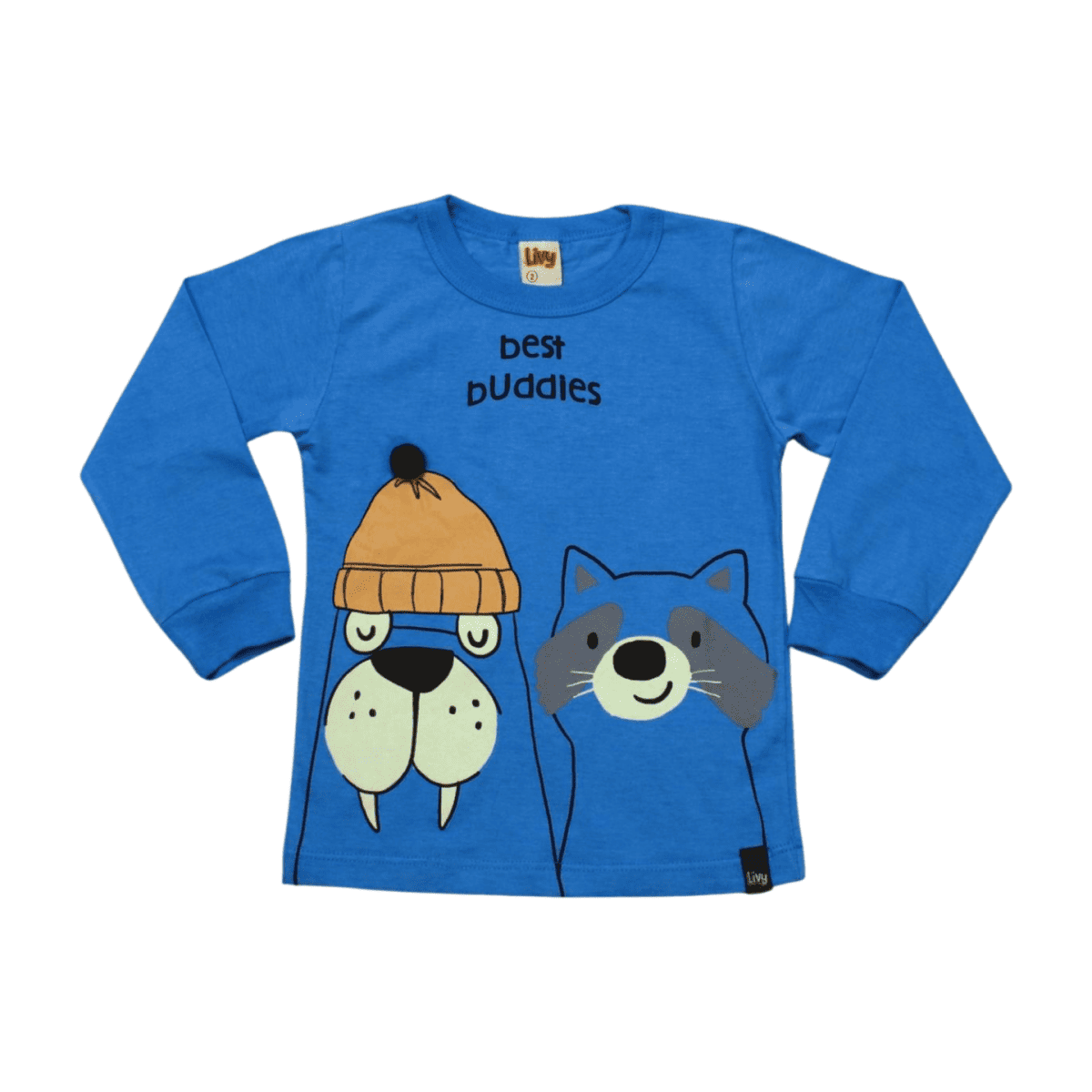 Camiseta Manga Longa Estampa Bichos  Brilha no Escuro 9076 - Livy