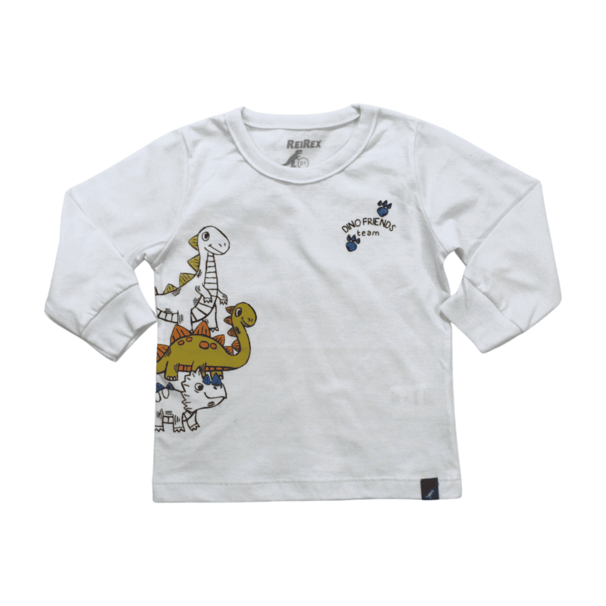 Camiseta Manga Longa Estampa Dinossauros 62168 - Rei Rex