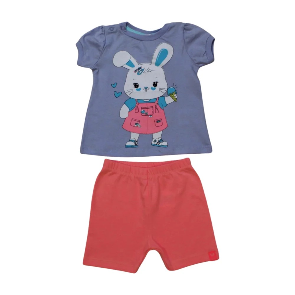 Conjunto Feminino Blusa Estampa Coelha e Bermuda 6746 – By Gus