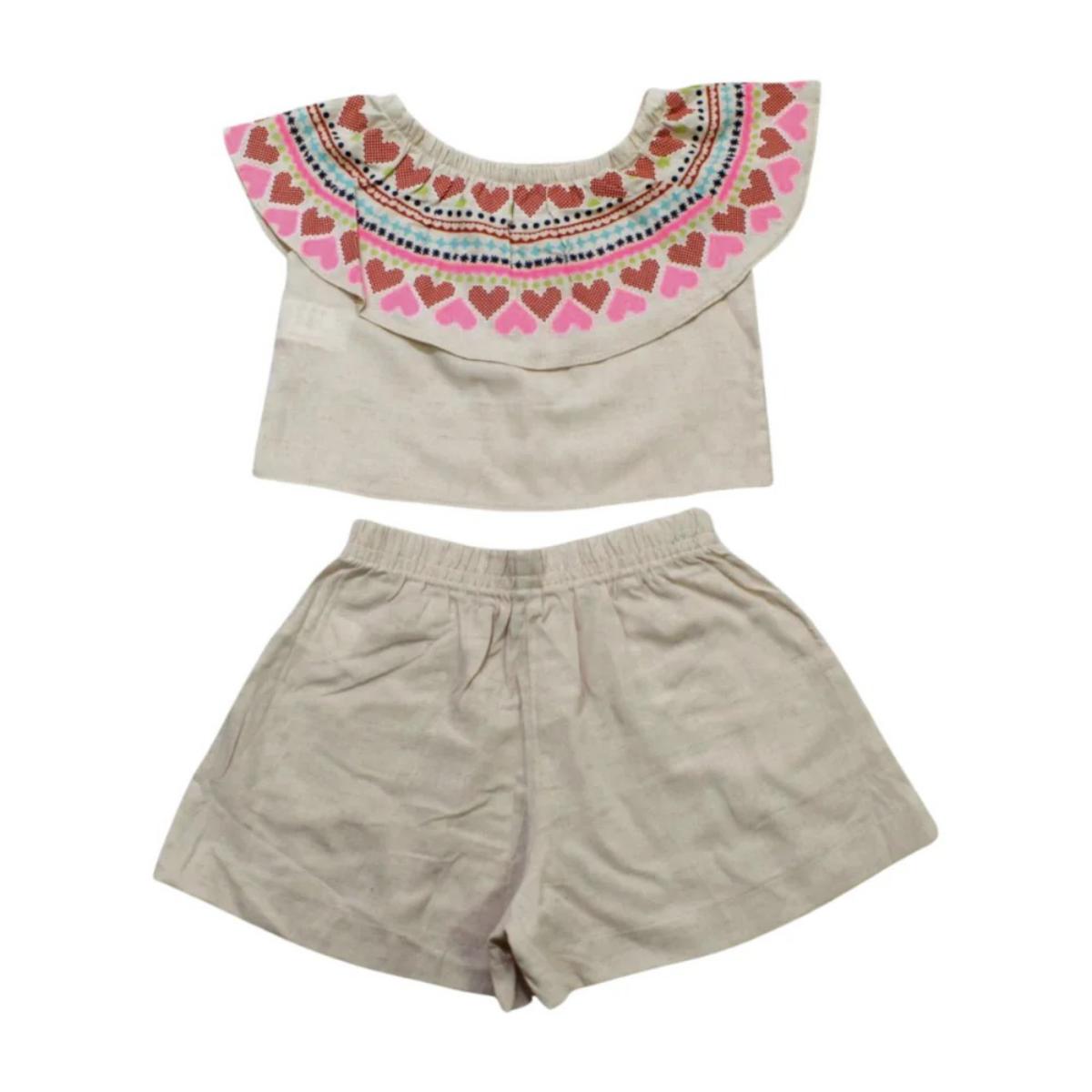Conjunto Feminino Blusa  Estampa Corações e Shorts 50960 - Kely Kety