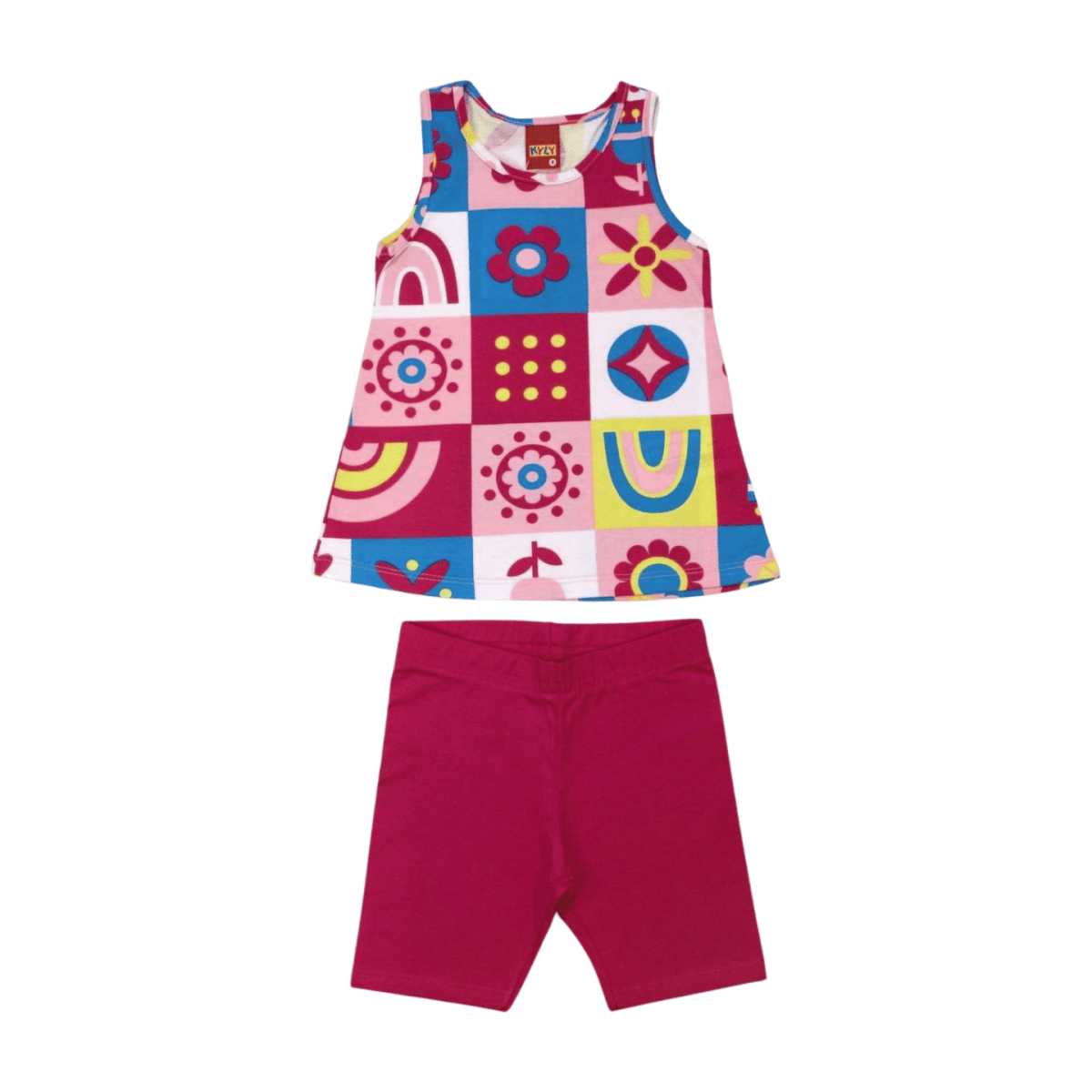 Conjunto Feminino Blusa Estampada Flores e Bermuda 1001010 - Kyly
