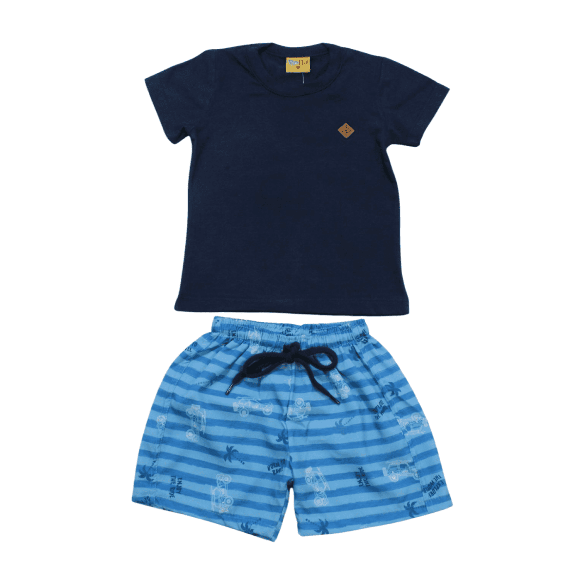 Conjunto Masculino Camiseta e Bermuda Tactel Listrada 22238 - Rollu