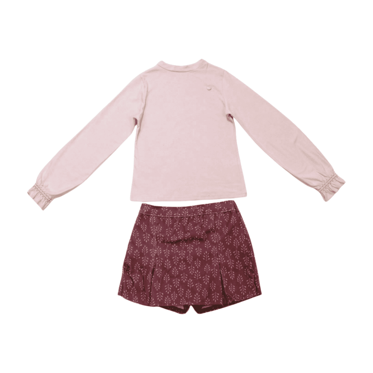 Conjunto Longo Blusa e Shorts Saia Veludo Cotele Estampado 55851 - Brandili Mundi