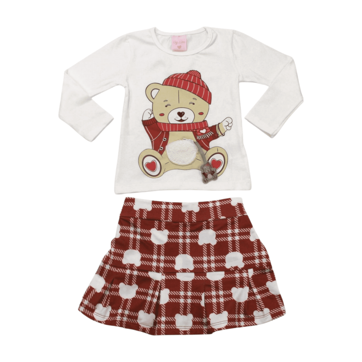 Conjunto Longo Feminino Blusa e Saia Xadrez 6967 - By Gus