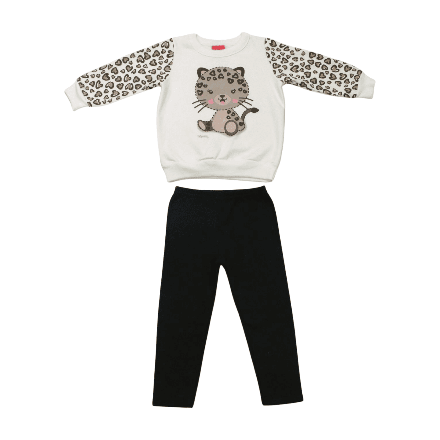 Conjunto Longo Feminino Blusa Estampa Oncinha e Legging 60202 - Kely Kety