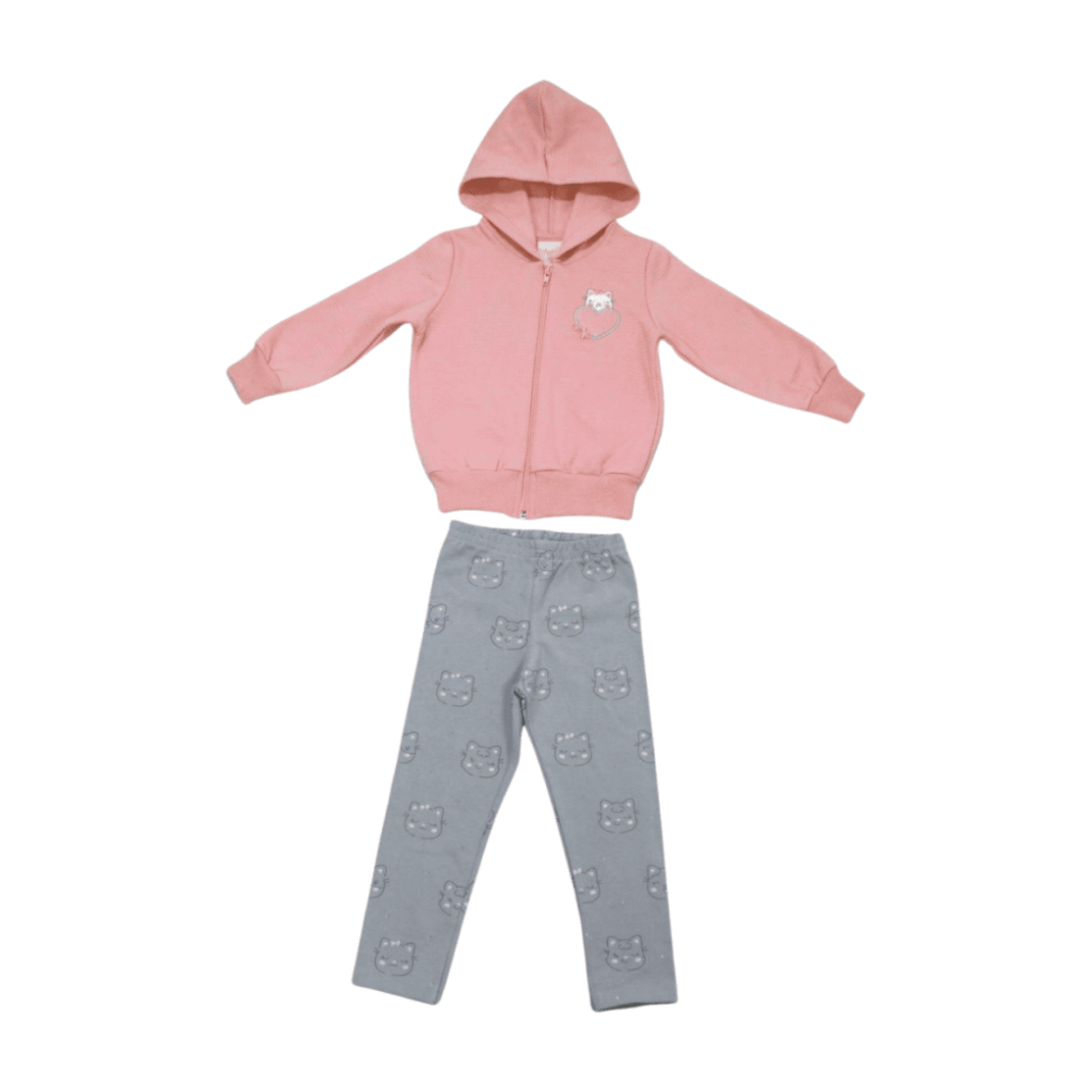 Conjunto Longo Feminino Blusão Aplique Bordado Gatinho e Legging 37012 – Angerô