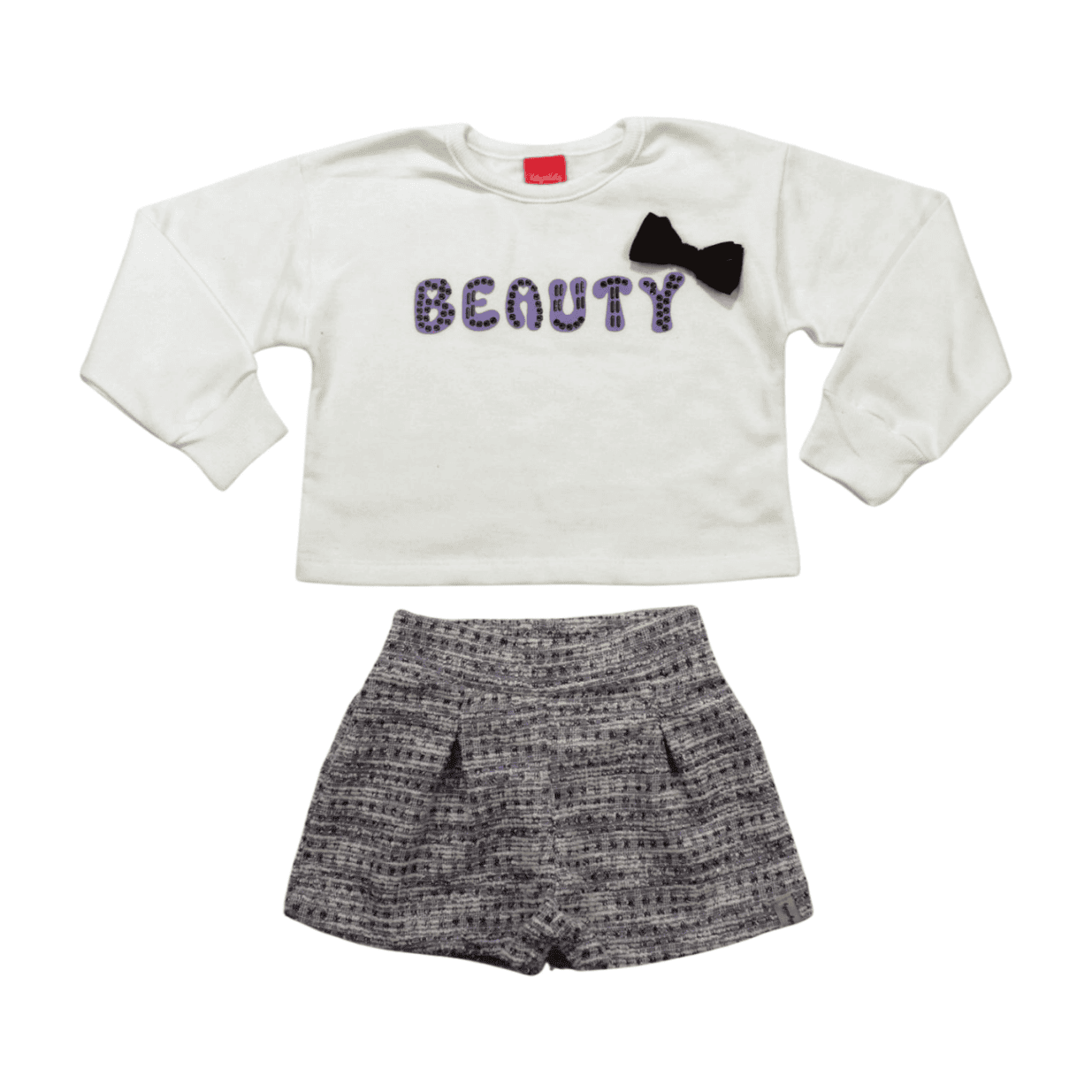 Conjunto Longo Feminino Blusão e Shorts Tweed 61052 - Kely Kety