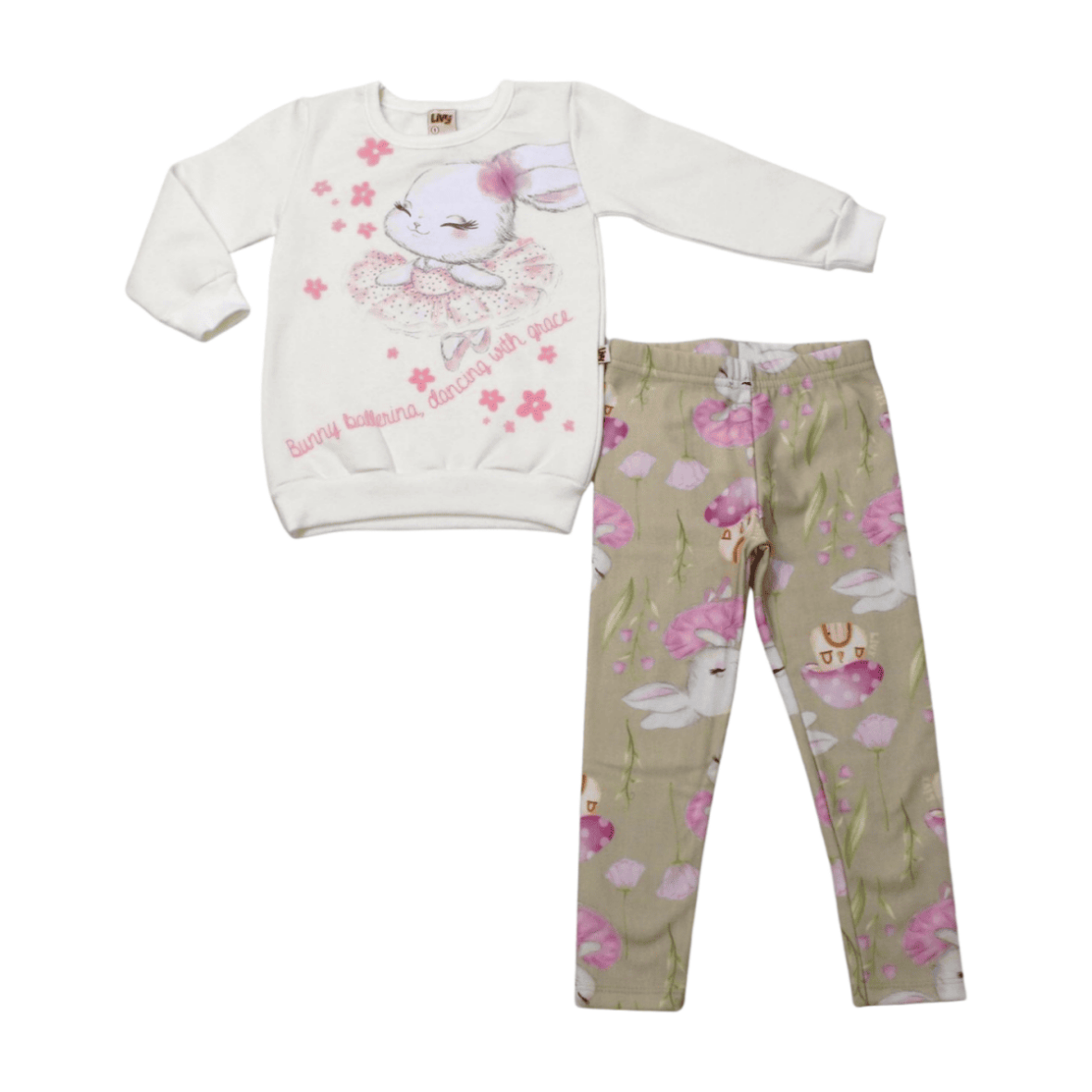 Conjunto Longo Feminino Blusão Estampa Coelha e Legging 9014 – Livy