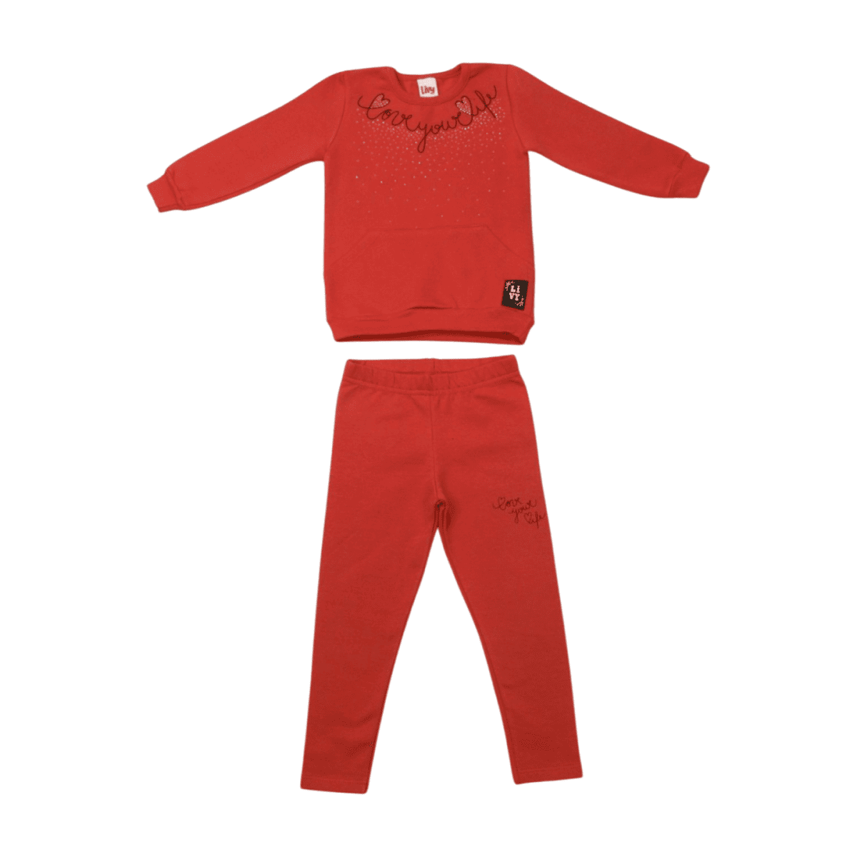 Conjunto Longo Feminino Blusão Love e Legging 9013 - Livy