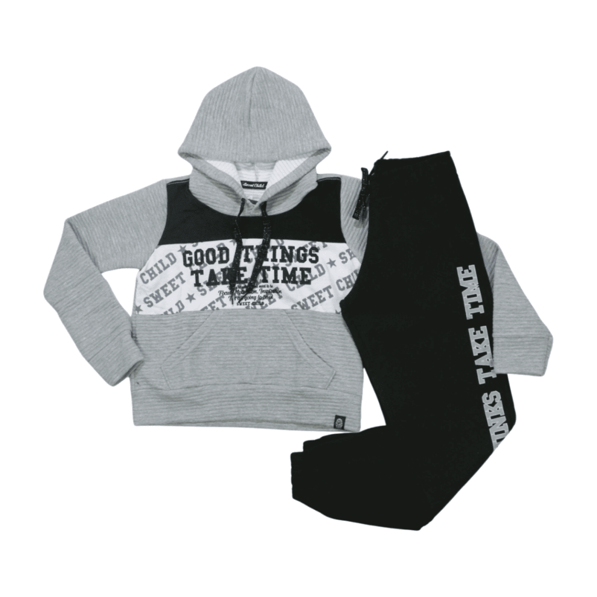 Conjunto Longo Feminino Estampado Good Things com Capuz 23567 – Marô