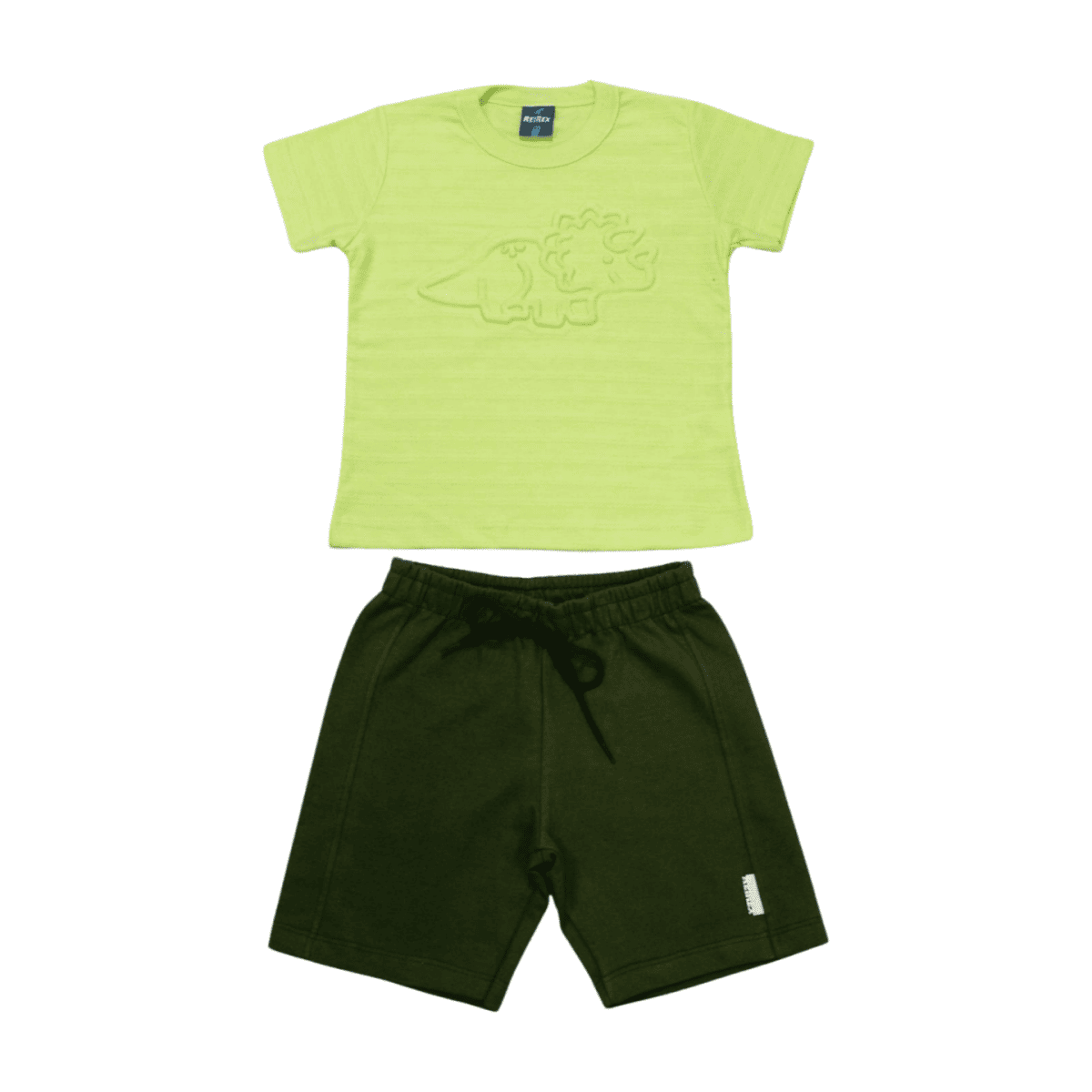 Conjunto Masculino Camiseta Estampa Dino e Bermuda Moletinho 47026 - Rei Rex