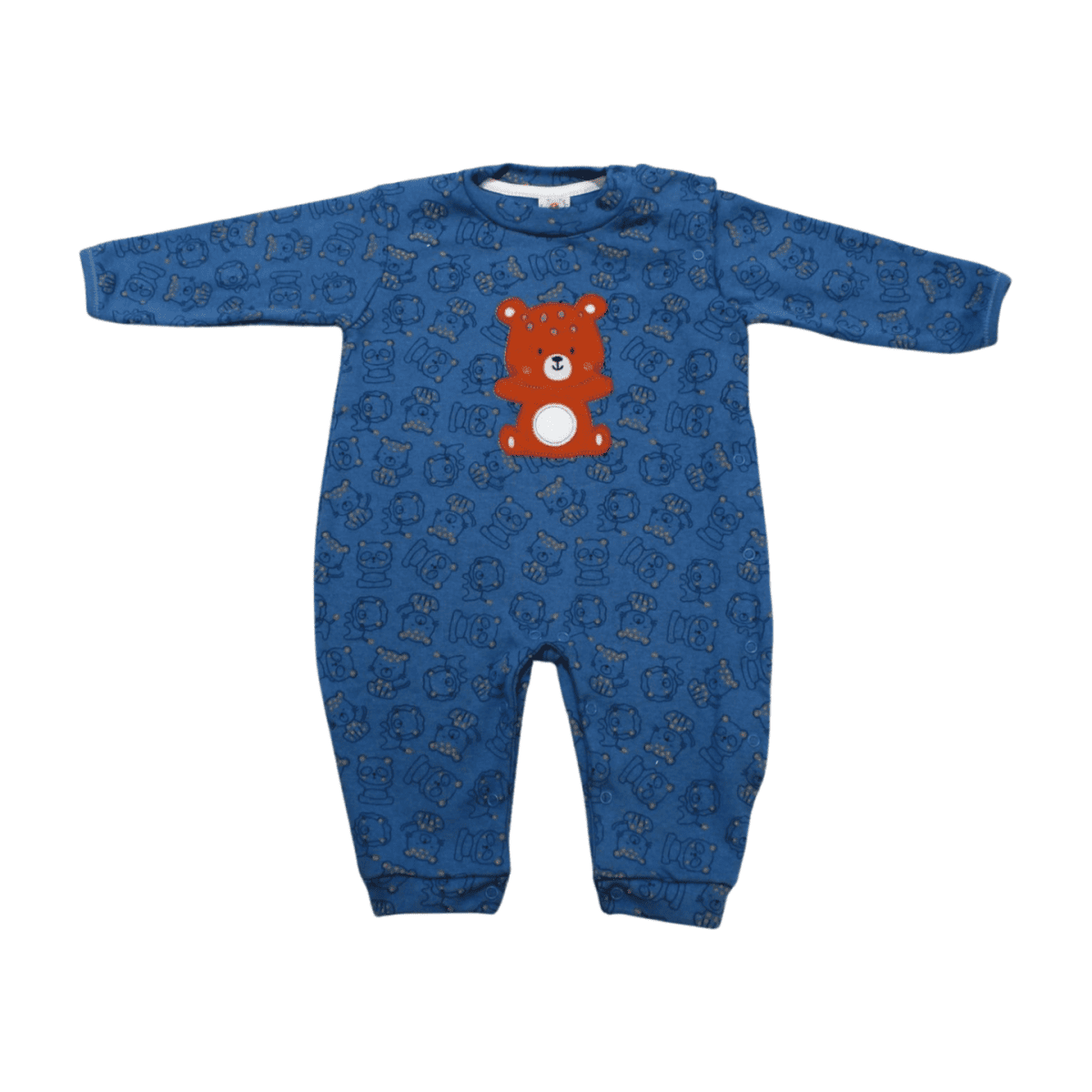 Macacão Suedine Longo Estampado Ursos 1221 - Nilly Baby