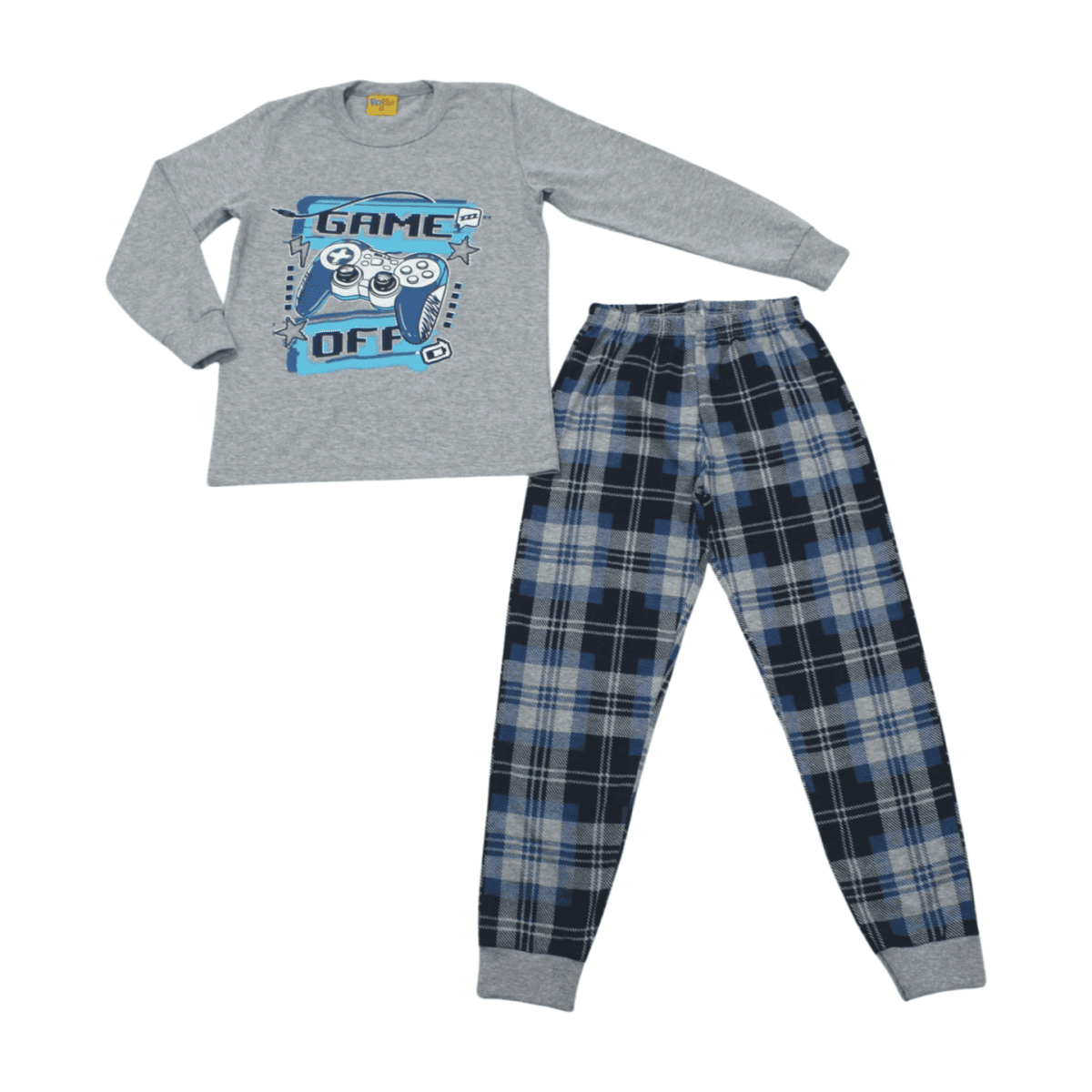 Pijama Malha Longo Estampa Controle Brilha no Escuro 23294 - Rollu