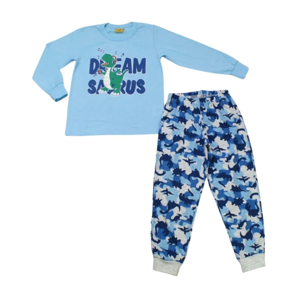 Pijama Malha Longo Estampa Dino Brilha no Escuro 23292 – Rollu