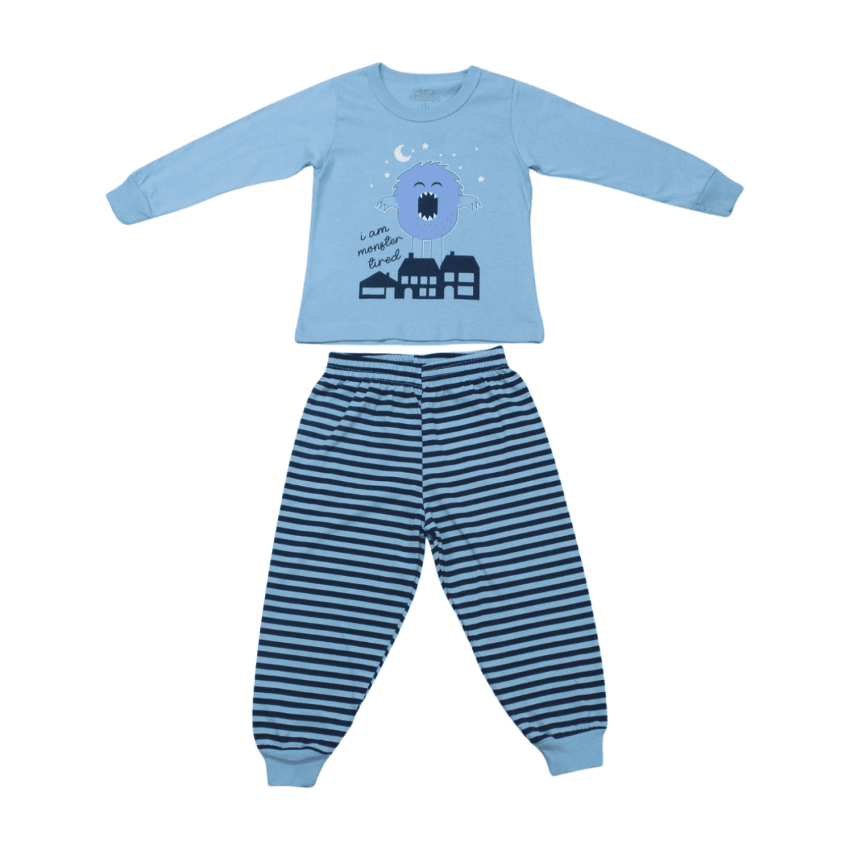 Pijama Malha Longo Estampa Mostro Brilha no Escuro 9273 - Bicho Bagunça