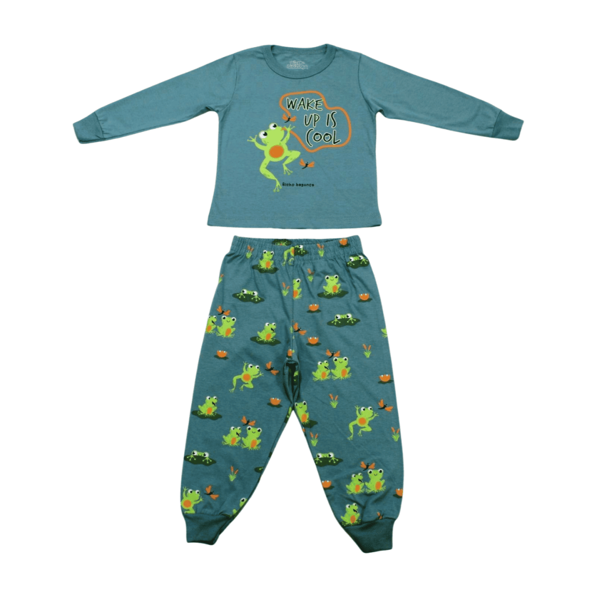 Pijama Malha Longo Estampa Sapos Brilha no Escuro 9274 - Bicho Bagunça