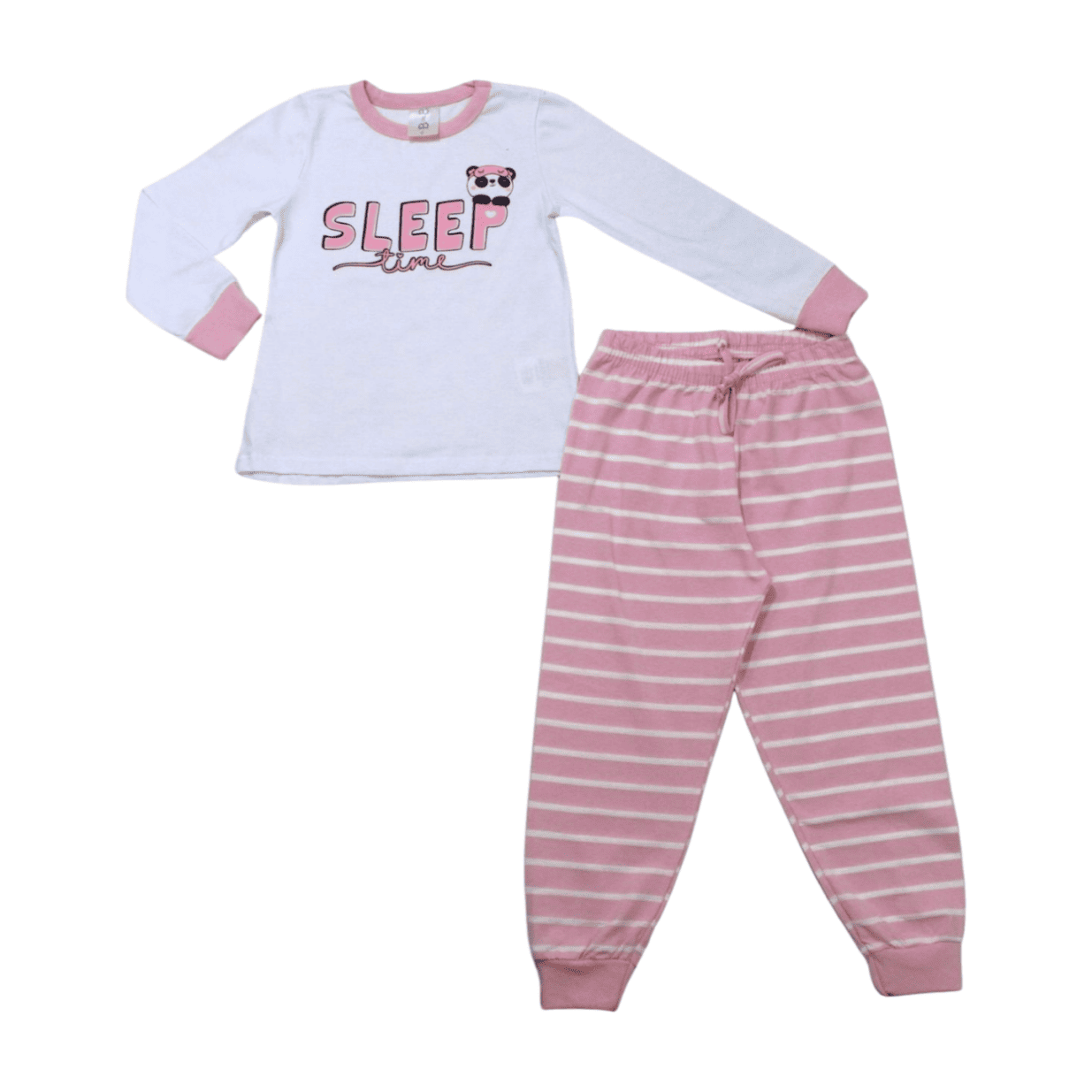 Pijama Malha Longo Feminino com Listras 6910 - BconB
